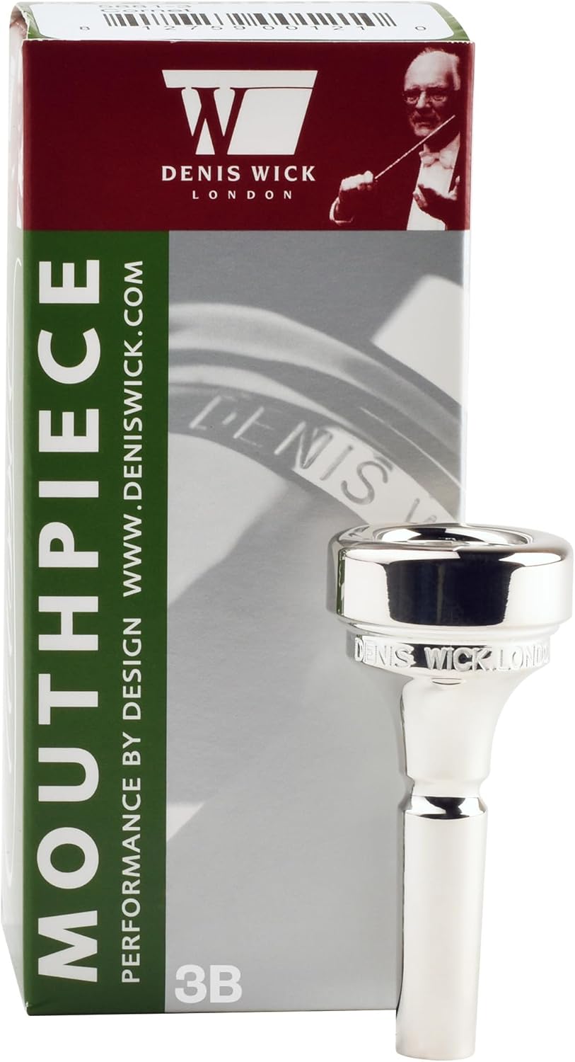 Denis Wick Silver-Plated Cornet Mouthpiece, 5881-3B - Open Backbore to Enhance Your Performance with a Clear Superior Sound and Precision - Cornet Accessory for Easy Articulation - 16.75 x 5 x 4.6mm