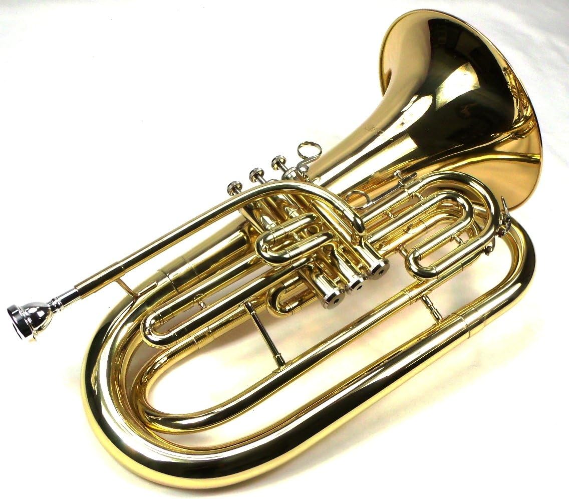 Advanced Monel Pistons Marching Baritone Key of Bb w/Case & Mouthpiece-Gold Lacquer Finish