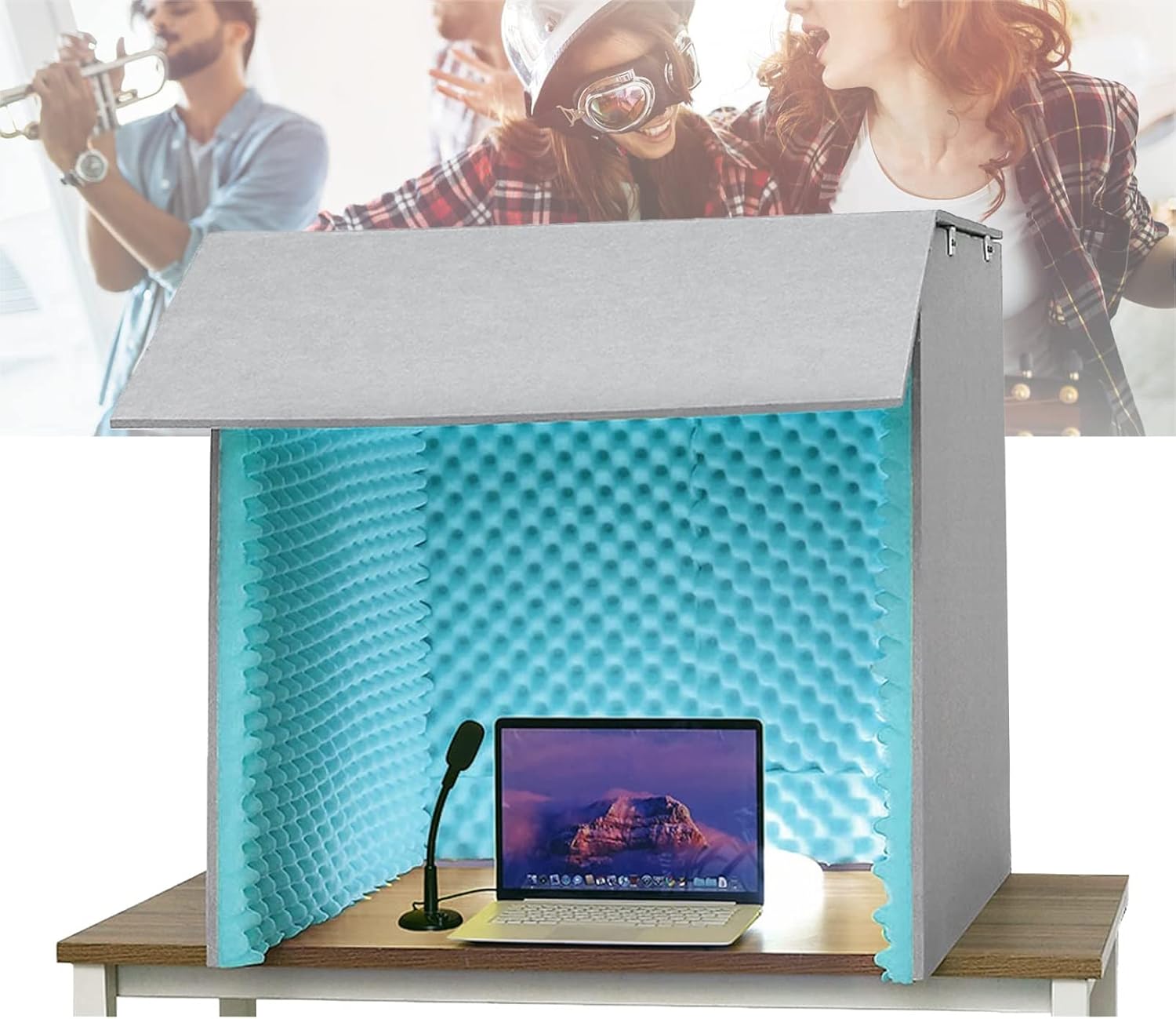 Portable Sound Recording Vocal Booth Box,Desktop Soundproof Cover,Isolation Booth,Sound Absorbing Shield,sound Proof Foam Panels To Filter Vocal,studio Booth,isolation Booth,portable Recording Studio