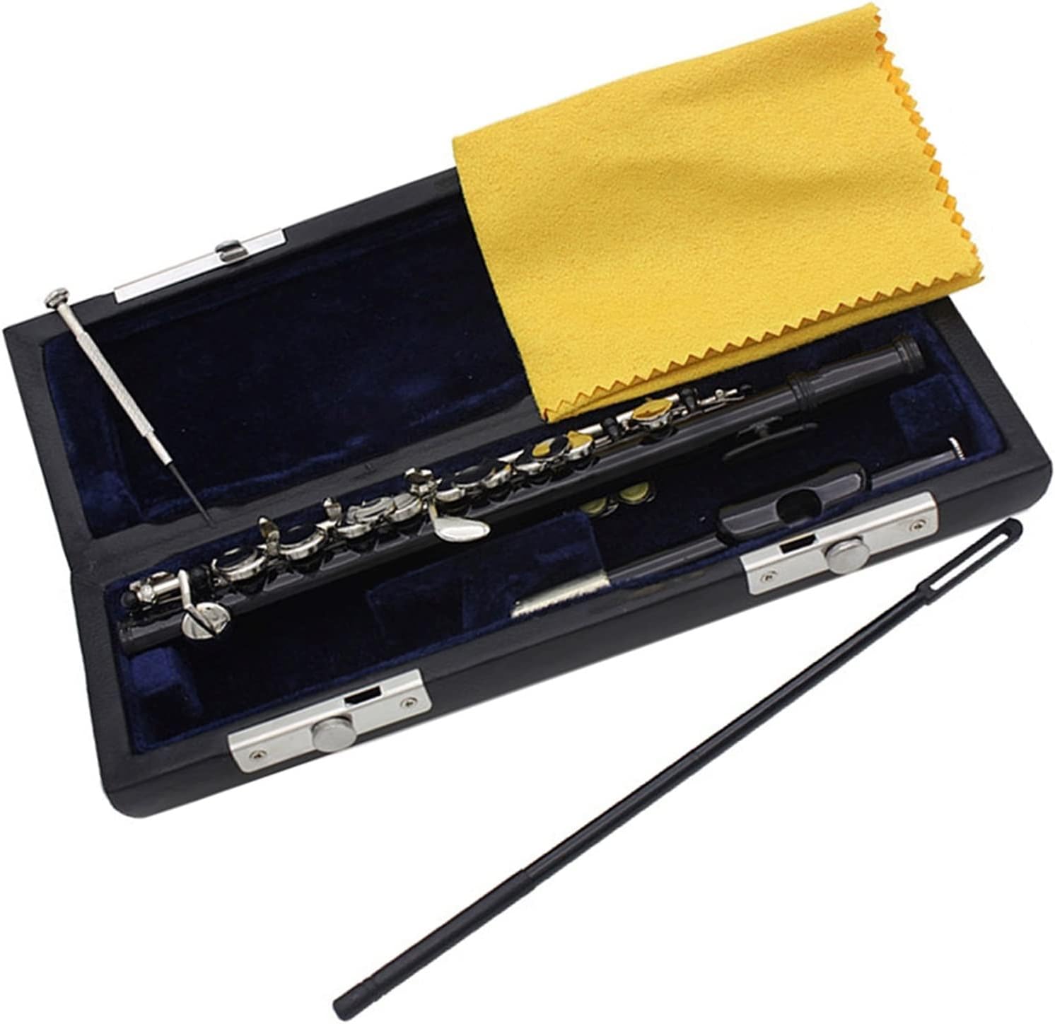 Flutes Musical Instrument Half-Size Flute Cupronickel Silver-Plated C Tone Woodwind Instrument with E Key Leather Case Accessories (Color : 01)