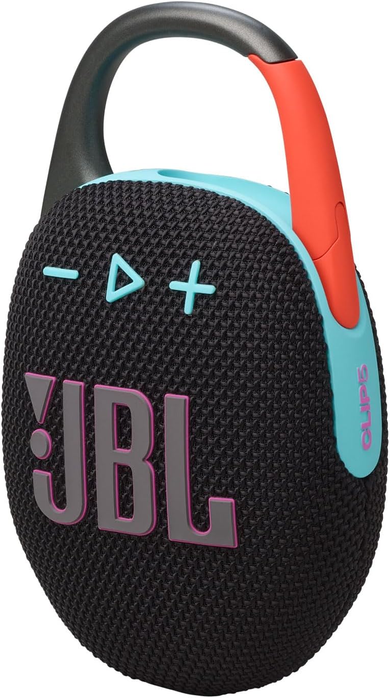 JBL Clip 5 Bluetooth Speaker and divvi! Protective Case - Black Orange