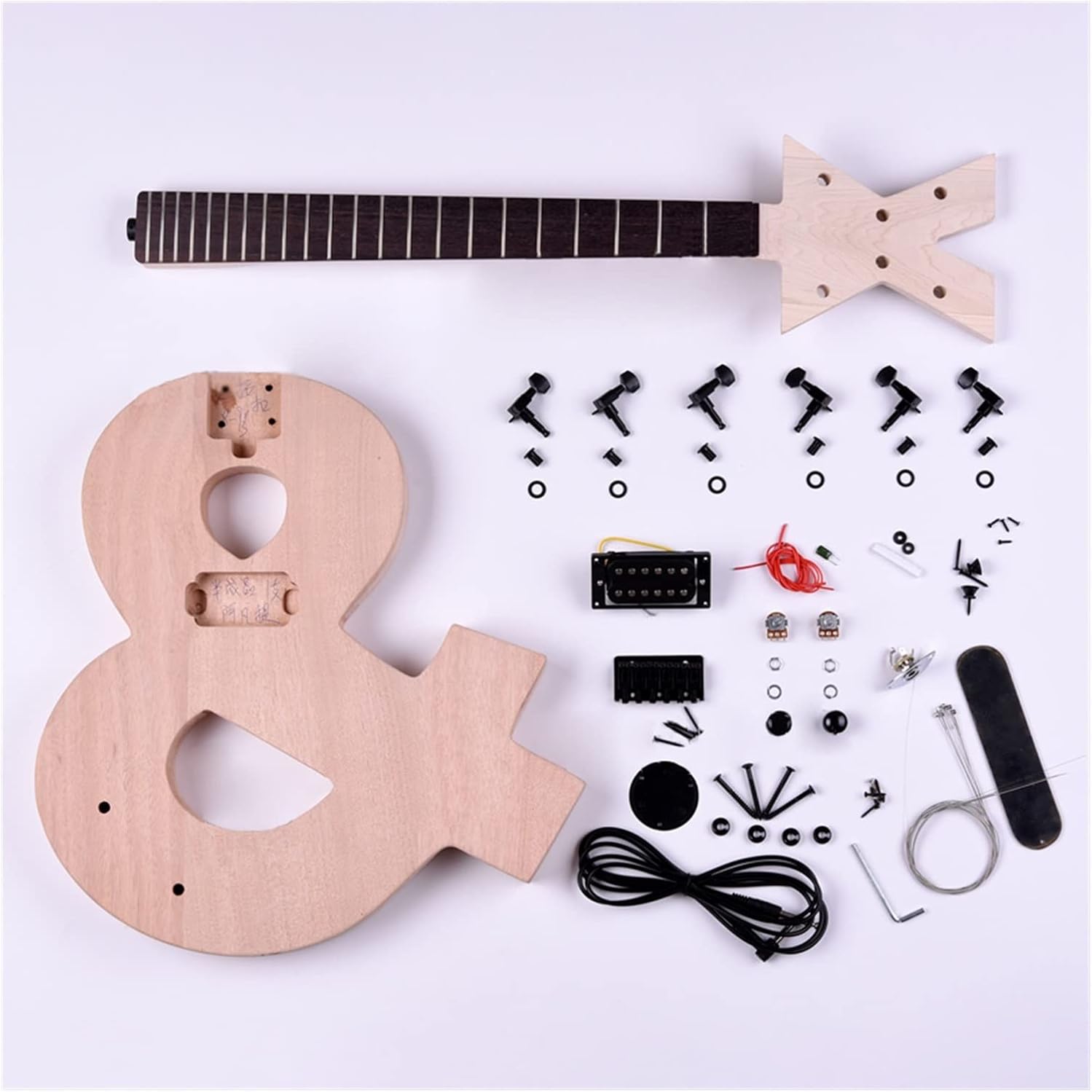 DIY Electric Guitar Kit Music Musical Note Design 6 Strings DIY Electric Guitar Kit Mahogany Body Maple Neck Rosewood Fingerboard