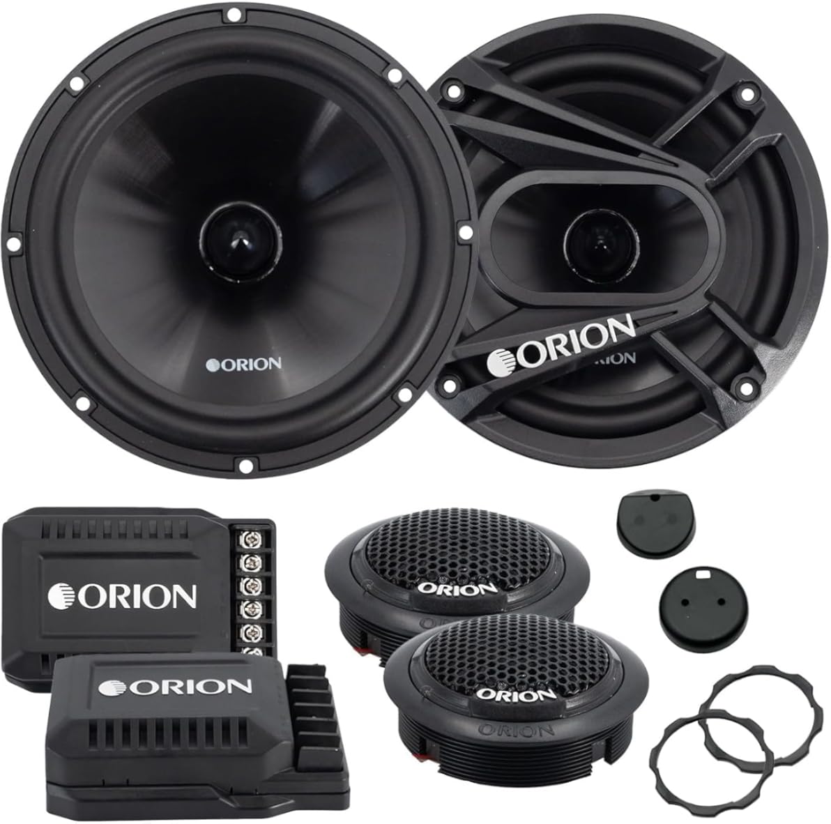 Orion Cobalt Series CB65C 2-Way Car Audio Component System - 6.5” Speakers, Full Range, Enhanced Bass, 280W, 4 Ohms, Easy Installation, 1” Silk Dome Tweeter, External Passive Crossover (Pair)