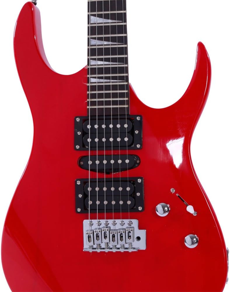 Professional Electric Guitar Guitar Bag Strap Pick Tremolo Bar Link Cable Set (Red)