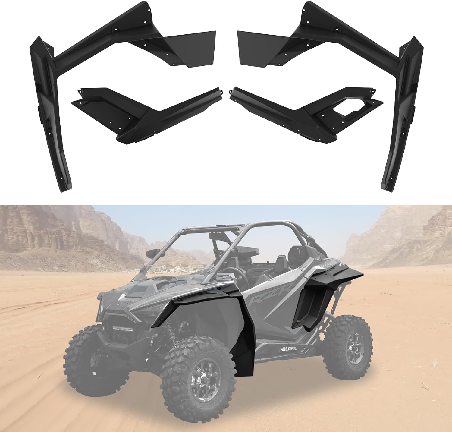 Fender Flares for Polaris RZR PRO XP PRO R, Front & Rear Extended Full Coverage Mud Flaps Mud Guards for 2020-2024 Polaris RZR PRO XP XP4 /RZR PRO R Turbo R Accessories, Replace #2884685