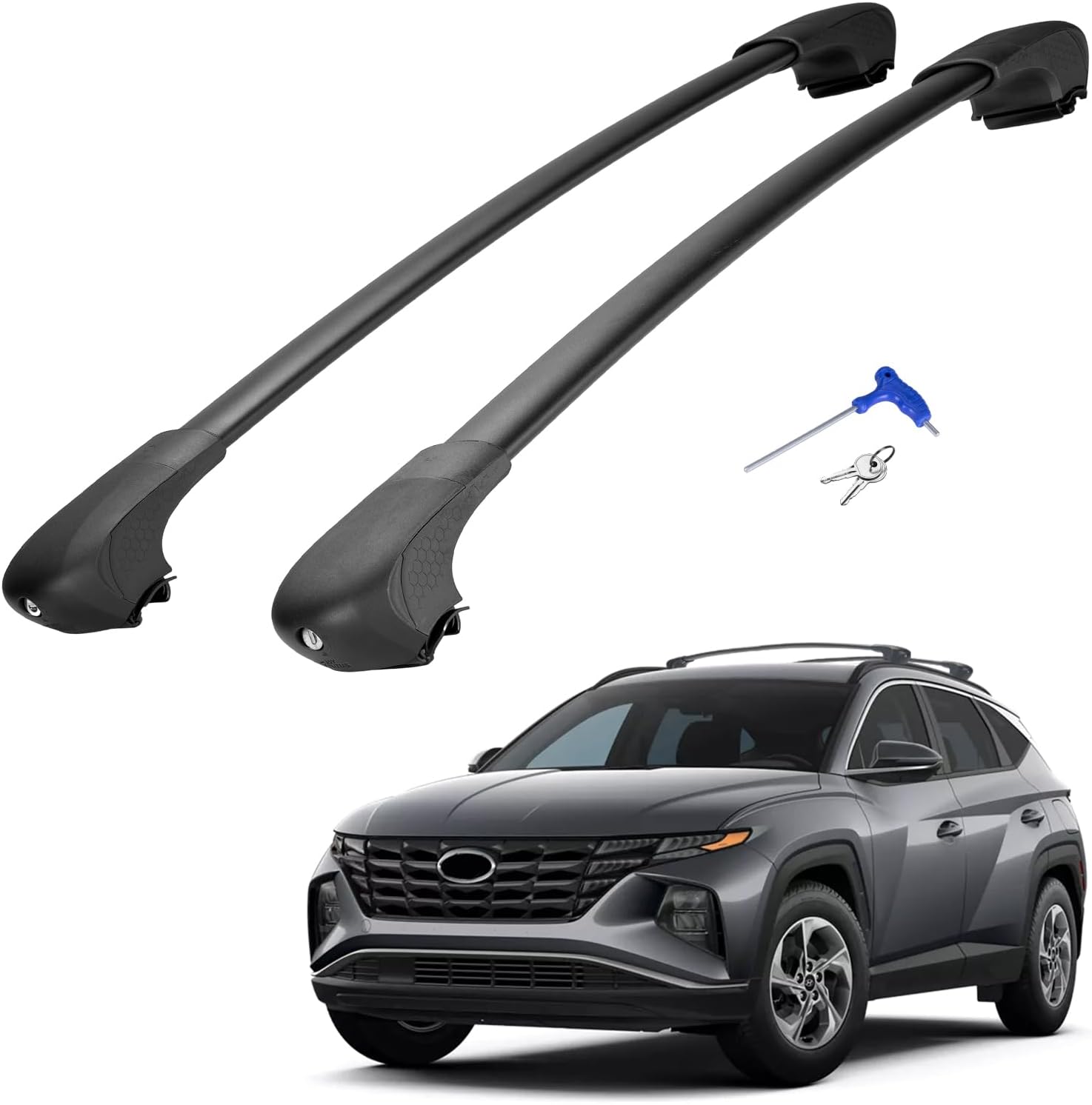 JOYTUTUS 220lbs Lockable Roof Rack Cross Bars Compatible with Hyundai Tucson 2022-2025 SE/SEL/N Line/Limited, Heavy Duty Aluminum Alloy Anti-Theft Crossbars Carrier Cargo Luggage Rack