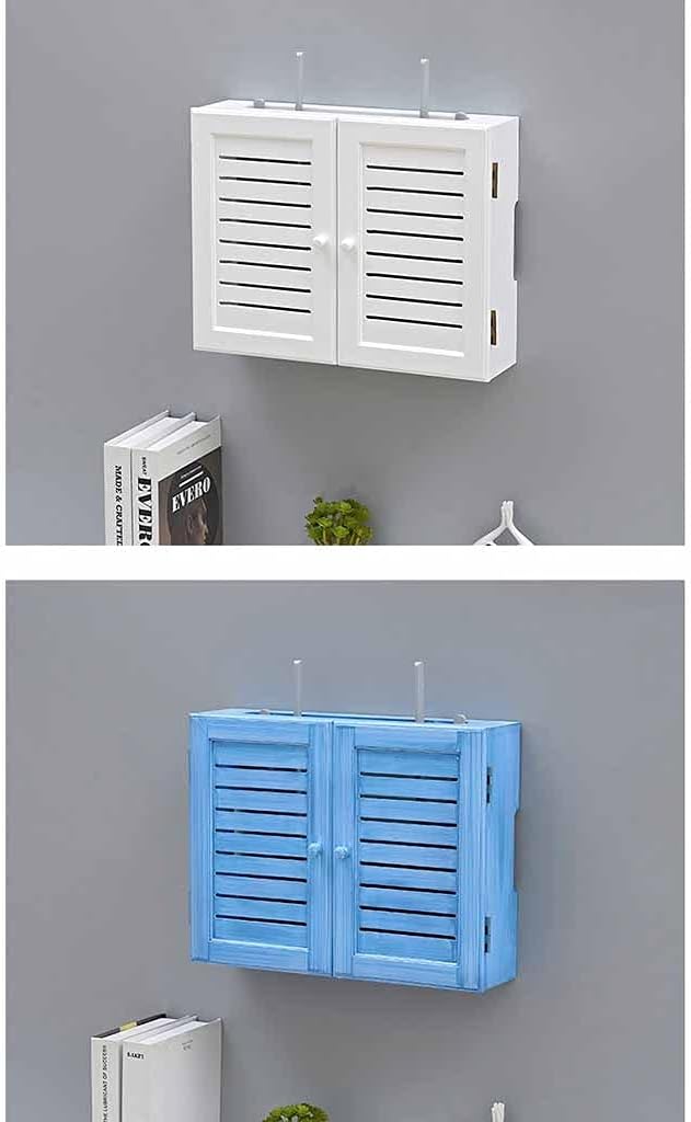 Hollow Router Storage Rack TV Component Suspension Rack Wall Mount Storage Rack Floating Shelf (Color : Maroon, Size : 36x9.5x28cm) (Wood Color 36x9.5x28cm)