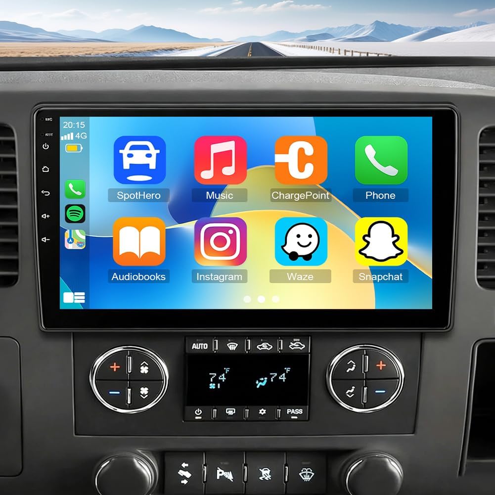 10 Inch IPS Touchscreen Android 15 Car Stereo for GMC Sierra 2007 2008 2009 2010 2011 with Wireless CarPlay & Android Auto Car Radio,Support WiFi 6, Bluetooth 5.4, Backup Camera, SWC