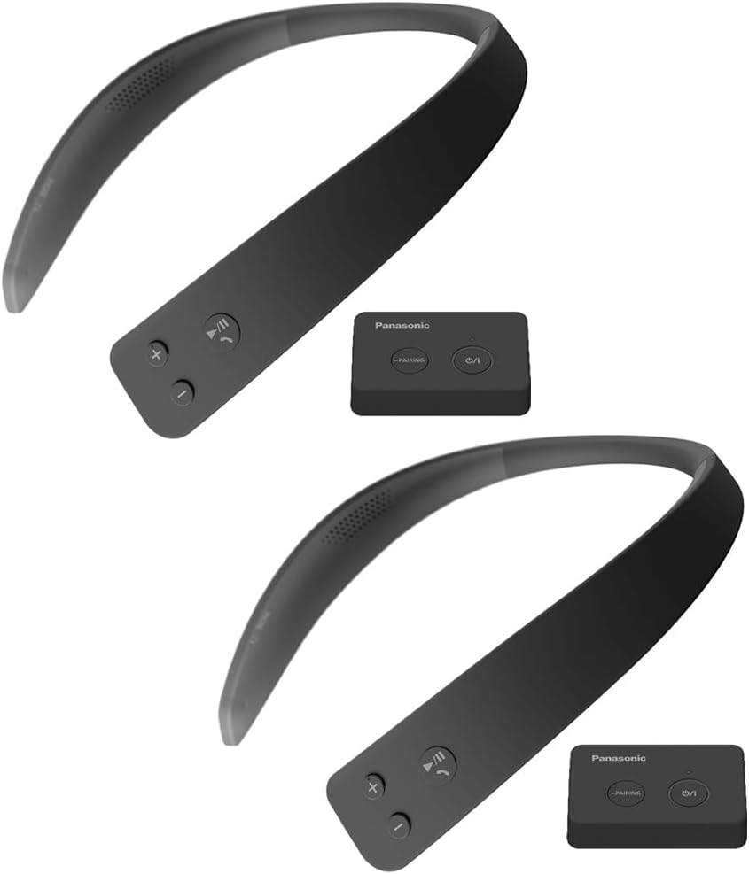 Panasonic SC-WN10 Wireless Wearable TV Neck Speaker Bluetooth Built-in Microphone 2 Pack