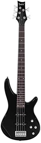 Music Lover GIB Electric 5 String Bass Guitar Full Size Bag Strap Pick Connector Wrench Tool Black 3-7 Days Delivery