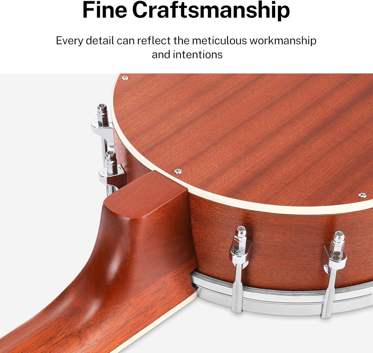 Donner Banjolele 4 String Banjo Ukulele kit Stringed Musical Instruments for Adult Beginner with Banjo Tuners, Gig Bag, Picks, Skeleton 23 Inch Sapele