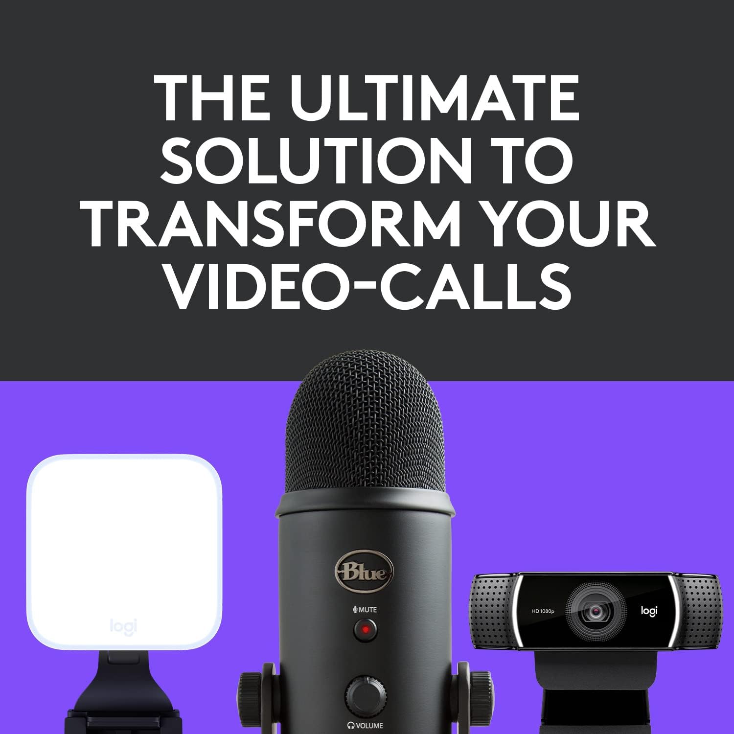 Blue Yeti Podcast Equipment Bundle - for PC, Mac, Gaming, Recording, Streaming, Podcasting, Studio, and Computer Condenser, Blue VO!CE Effects, 4 Pickup Patterns, Premium LED Light - Blackout