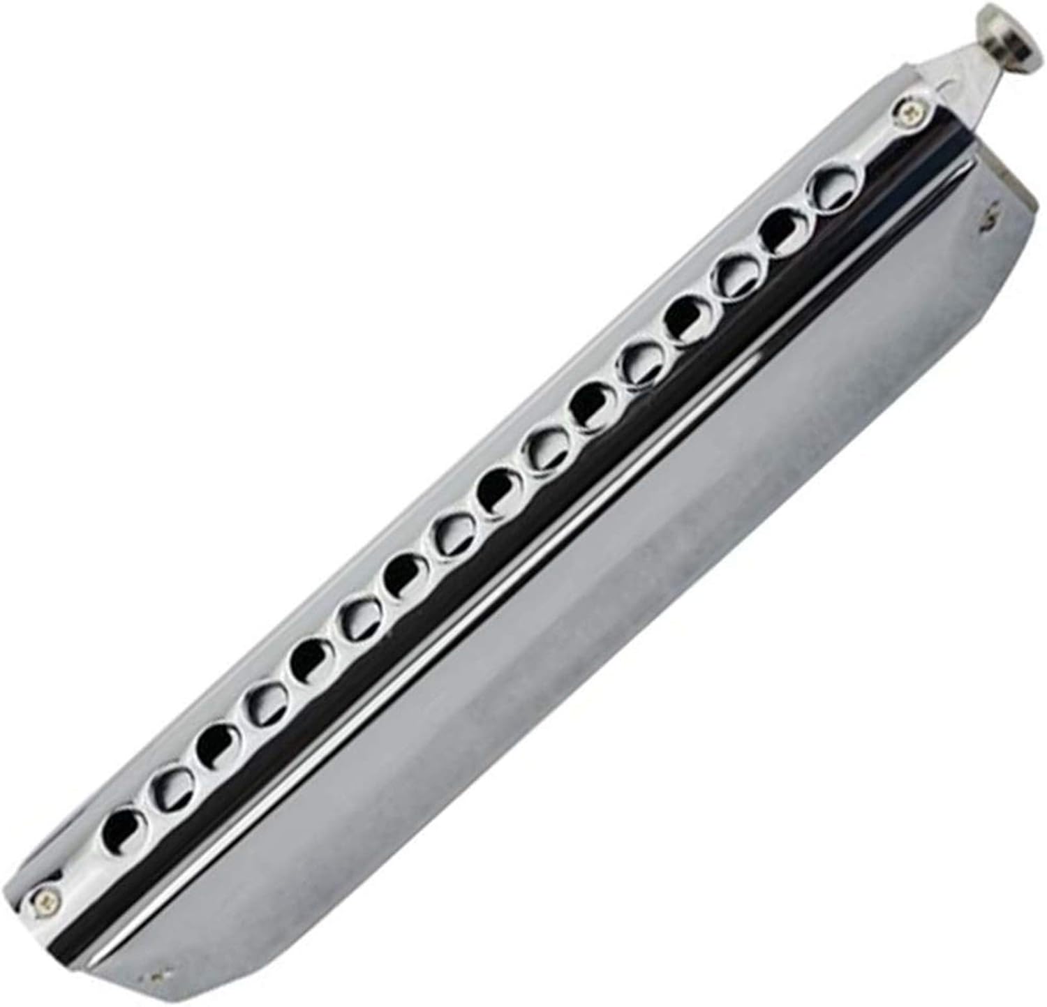 Harmonica Chromatic Harmonica 16 Holes 64 Tone Mouth Organ Instrumentos Key C Professional Musical Instruments Harp (Color : Silver ABS Comb K Db)