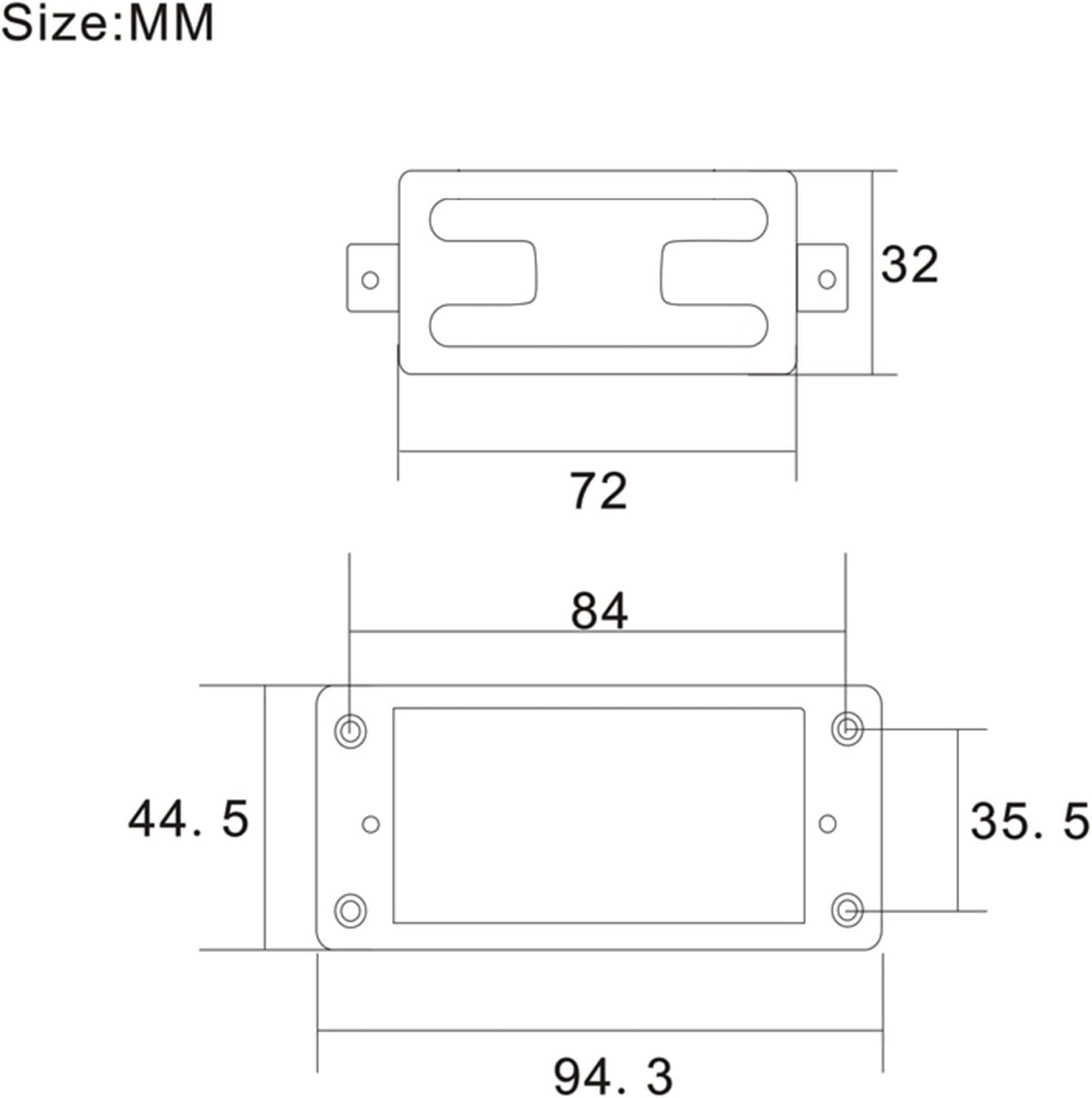Humbucker Guitar Pickup Mini Style Two Line Sealed Electric Gutiar Bass Humbucker Pickup Neck/Bridge Pickup Chrome (Color : Neck and Bridge)
