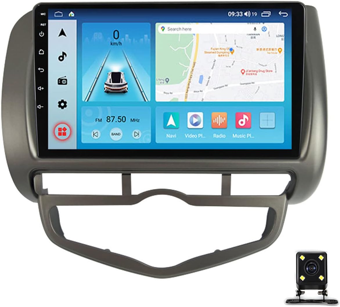 Car Stereo Multimedia MP5 Player for Honda Jazz City 2002~2007 Car Audio with Rear View Camera FM Radio 9 Inch Touch Screen Stereo Support Bluetooth/SWC/USB/Mirror Link/Carplay/Auto