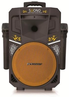 Karaoke-Machine, Wireless Portable-Speakers with 2 Wireless Microphones, PA-Sound System (MCP-75 Suono) Yellow & Black