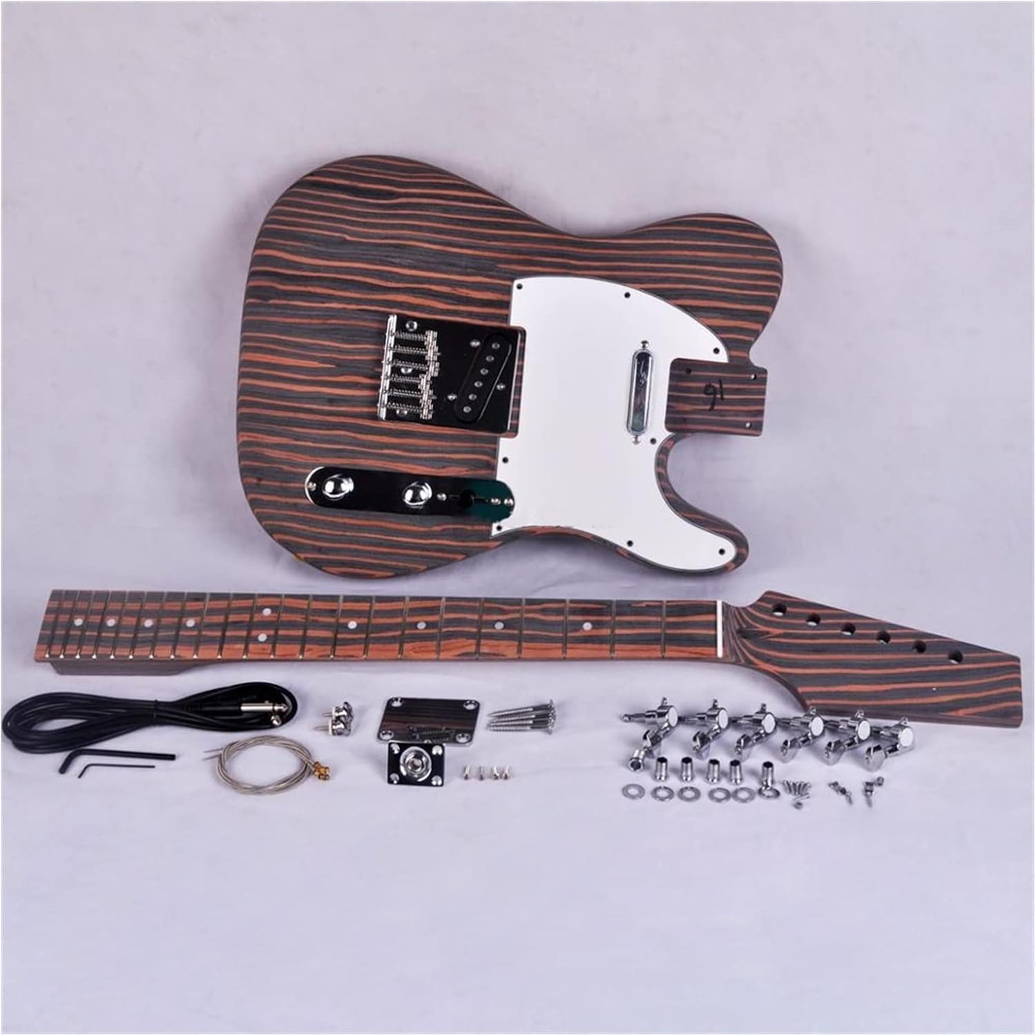 DIY Electric Guitar Kit DIY Electric Guitar Kit Zebrawood Body and Neck for TL Style Electric Guitar to Assemble
