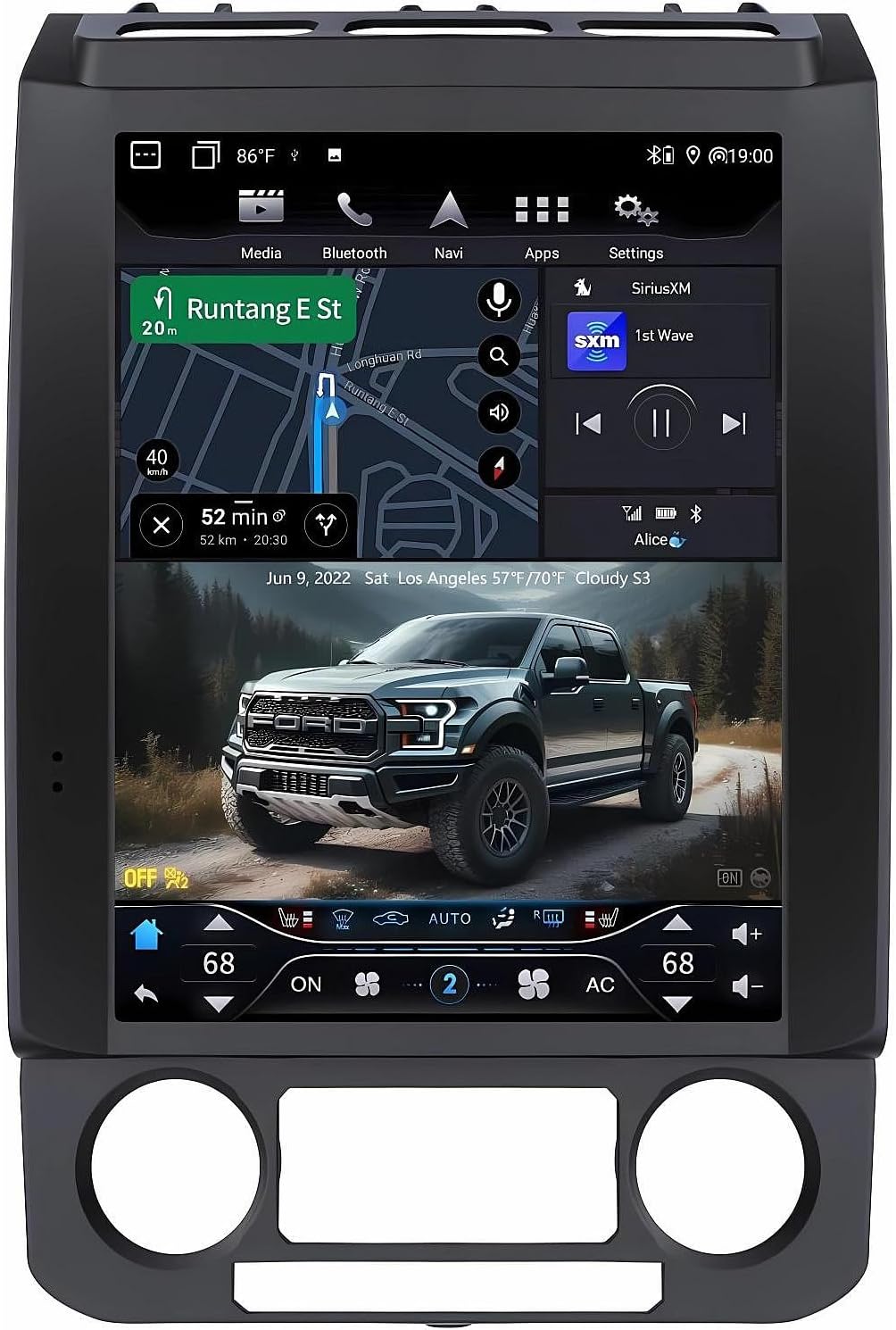 for Ford F150 2015 2016 2017 2018 2019 2020 Android 13 Car Stereo 8-core, 12.1 Inch IPS Touch Screen Car Radio with Wireless Carplay/Android Auto,GPS, WiFi, Bluetooth, FM, DVR