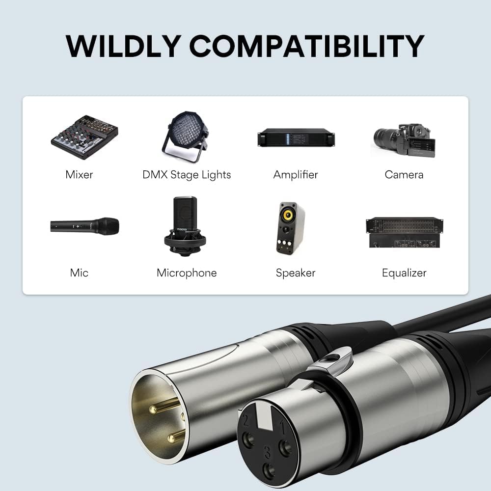 Maono Microphone Arm Stand and 6FT XLR Cable Set,Metal Heavy Duty Mic Stand with Desk Clamp,XLR Interface Cable, Mic Wire for Recording Podcast Streaming