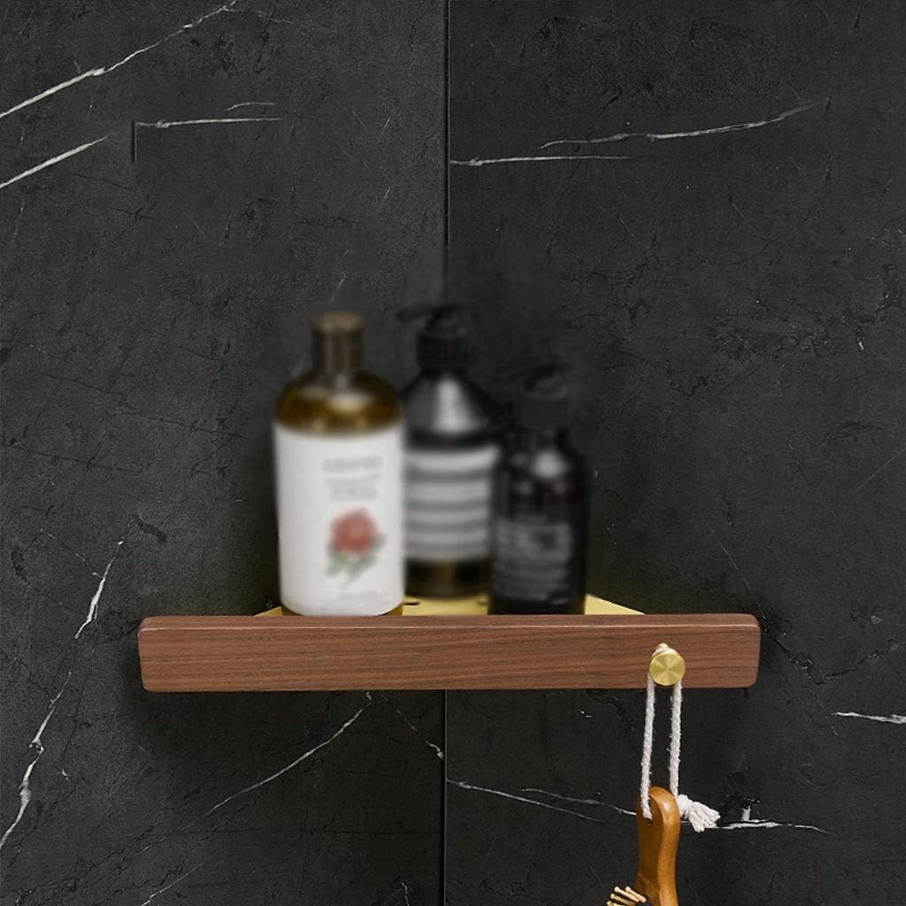 Floating Shelves Triangular Wall Mount Rack, Bathroom Corner Shelf, Simple Floating Shelves, Modern Wall Decoration, Load Bearing 8kg (Color : Brown, Size : 21 * 21cm)