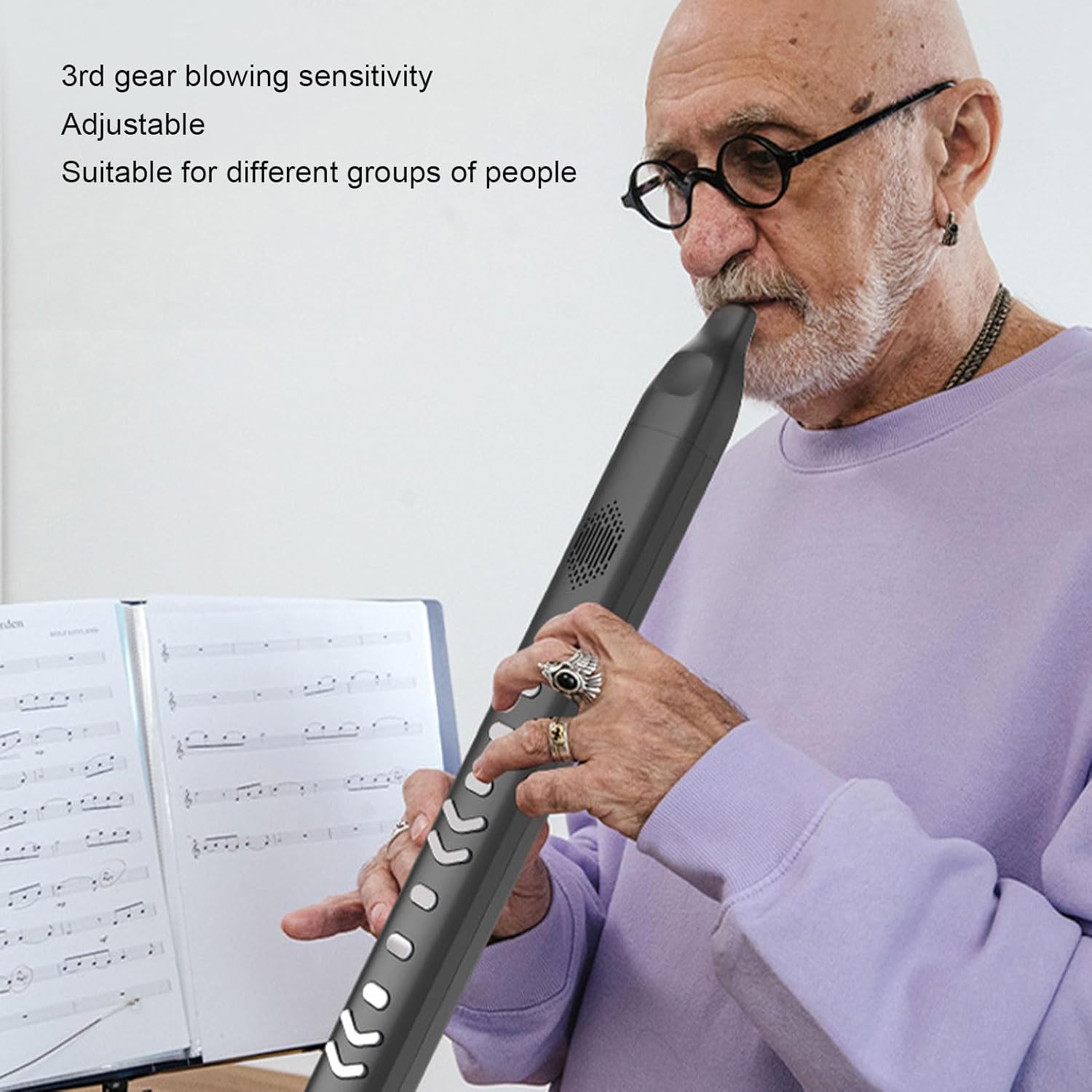 10 Timbre Mini Portable Rechargeable Detachable Digital Wind Instrument with Speaker Output for Windows Connectivity