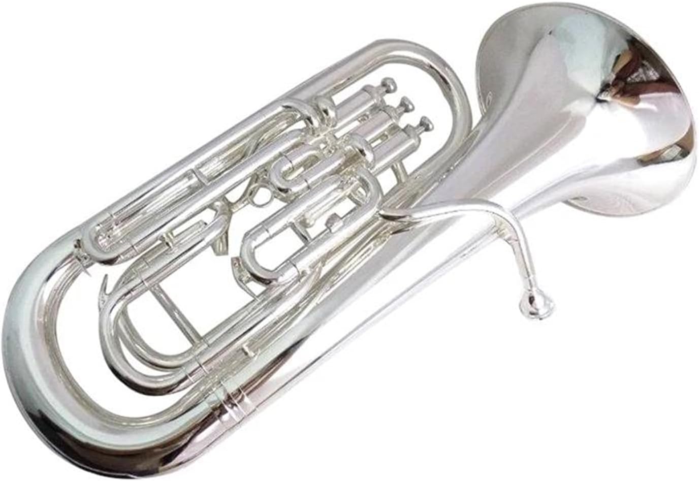 Beginner euphonium Musical Instruments Euphonium Compensating 3+1 Pistons Lacquer Silver Nickel Plated With Hard Case Mouthpiece(Silver plated)