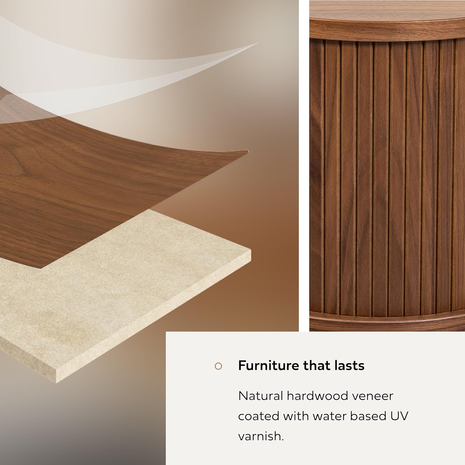 WERMO 16'' Floating Nightstand with Storage and Sliding Door - Floating Side Table for Living Room, Bedroom and Office. Mid Century Modern Nightstand Wood, Bedside Shelf Wall Mount (Walnut)