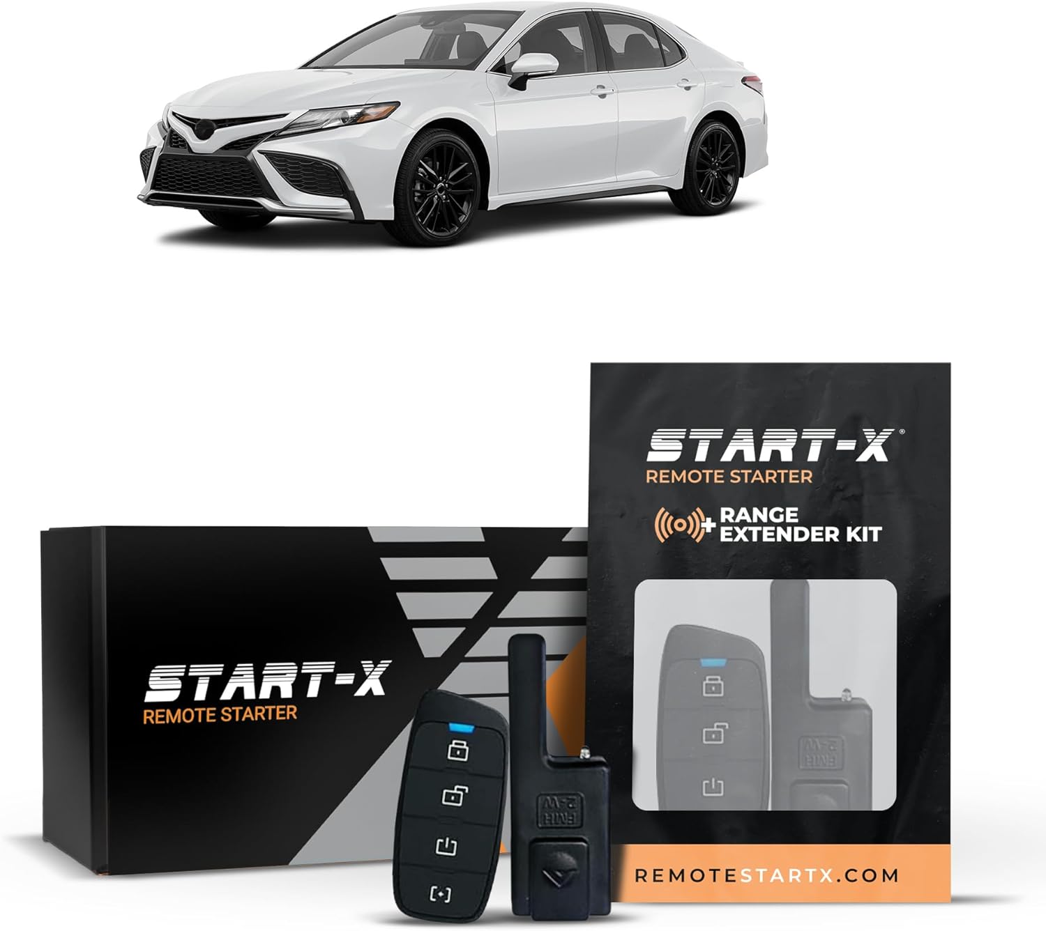 Start-X Remote Starter Kit + 3000ft 2 Way Range Extender for Toyota Camry Hybrid (2018, 2019, 2020, 2021, 2022) Vehicles with Push-to-Start Ignition