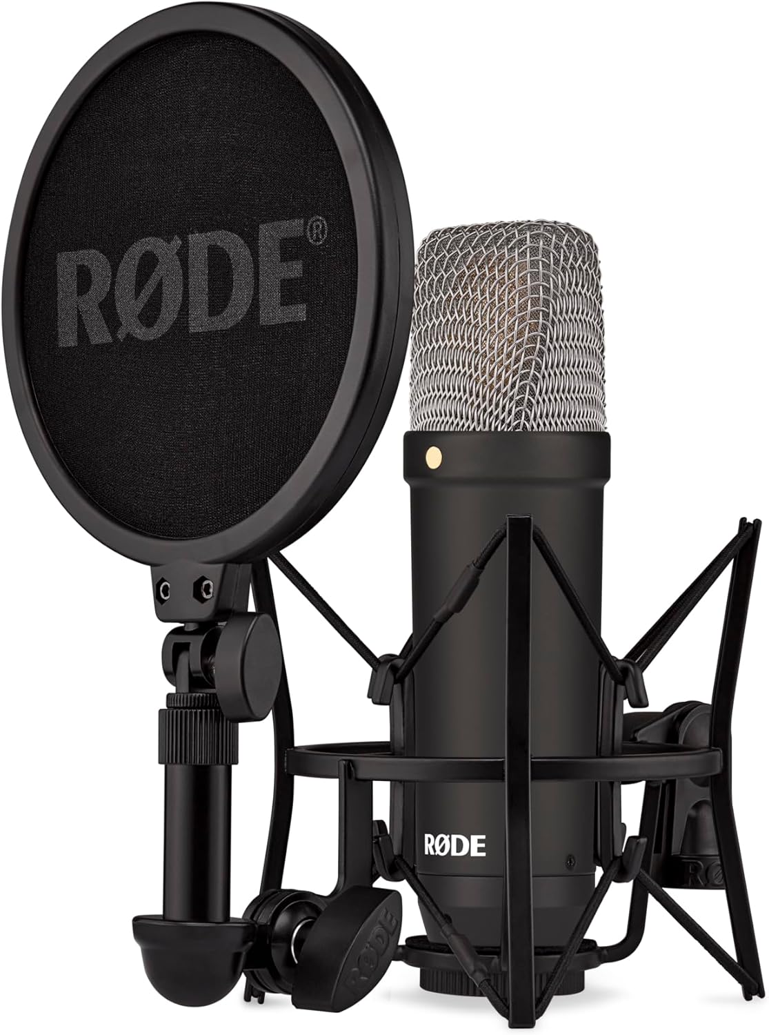 RØDE NT1 Signature Series Large-Diaphragm Condenser Microphone with Shock Mount, Pop Filter and XLR Cable for Music Production, Vocal Recording, Streaming and Podcasting (Black)