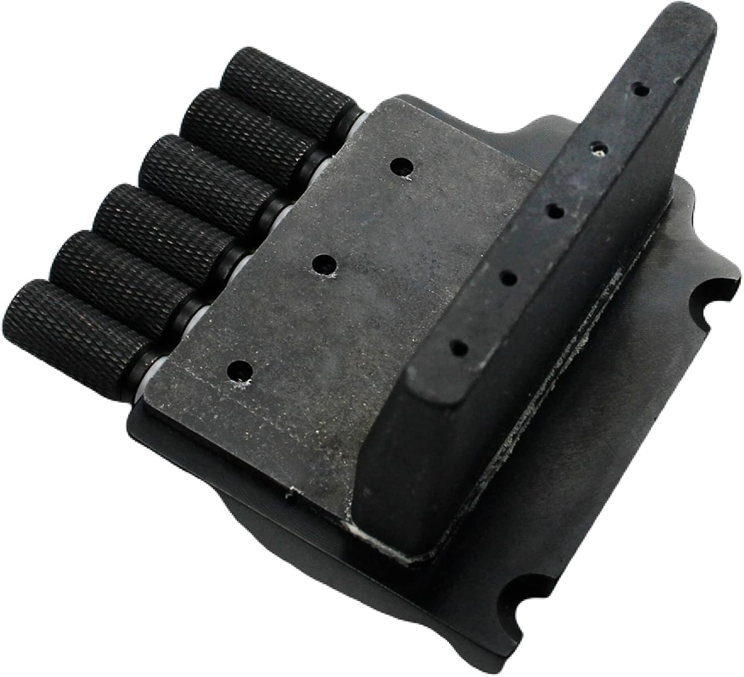 Guyker 6 String Bridge Saddle with Bridge String Lock, Spring and Screw, Pop-In Bar for Headless Guitar Complete Install Kit, WT002, Black