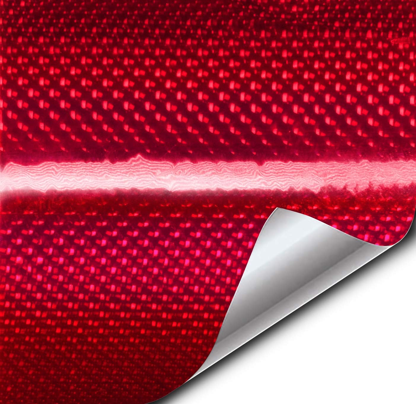 VViViD+ Holographic Weave High-Gloss Vinyl Car Wrap (50ft x 5ft, Red)