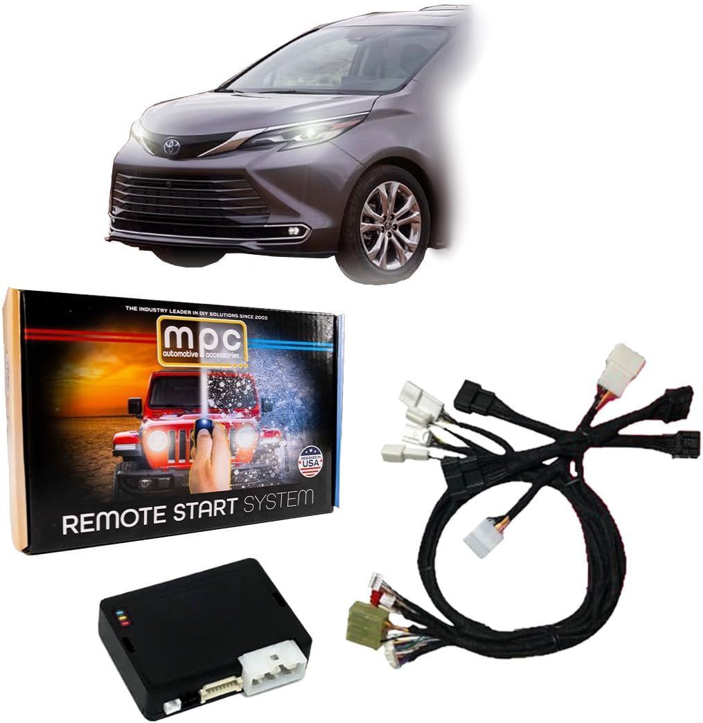 MPC Remote Starter Compatible with 2021-2025 Toyota Sienna Hybrid Push-to-Start | Plugin T-Harness - Factory Remote Activated - Press 3X to Start - Custom Firmware Preloaded - USA Tech Support