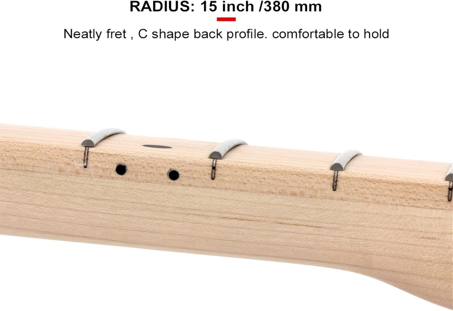 Electric Guitar Neck 4 String Maple for Bass 21 Frets Bolt On 38 Mm Nut Nature Satin Unfinished Guitar Neck (Color : Maple Fretboard)
