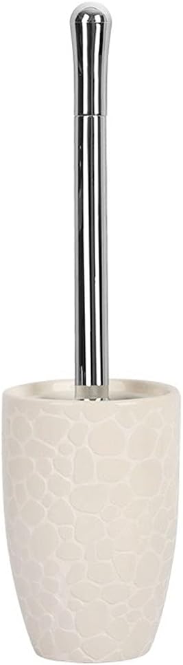 Toilet Brush and Holder Set Pebble Pattern Toilet Brush Ceramic Toilet Brush with Stand Creative Design Toilet Brush Household Bathroom Toilet Brush Cleaning Kit Toilet Bowl Brush for