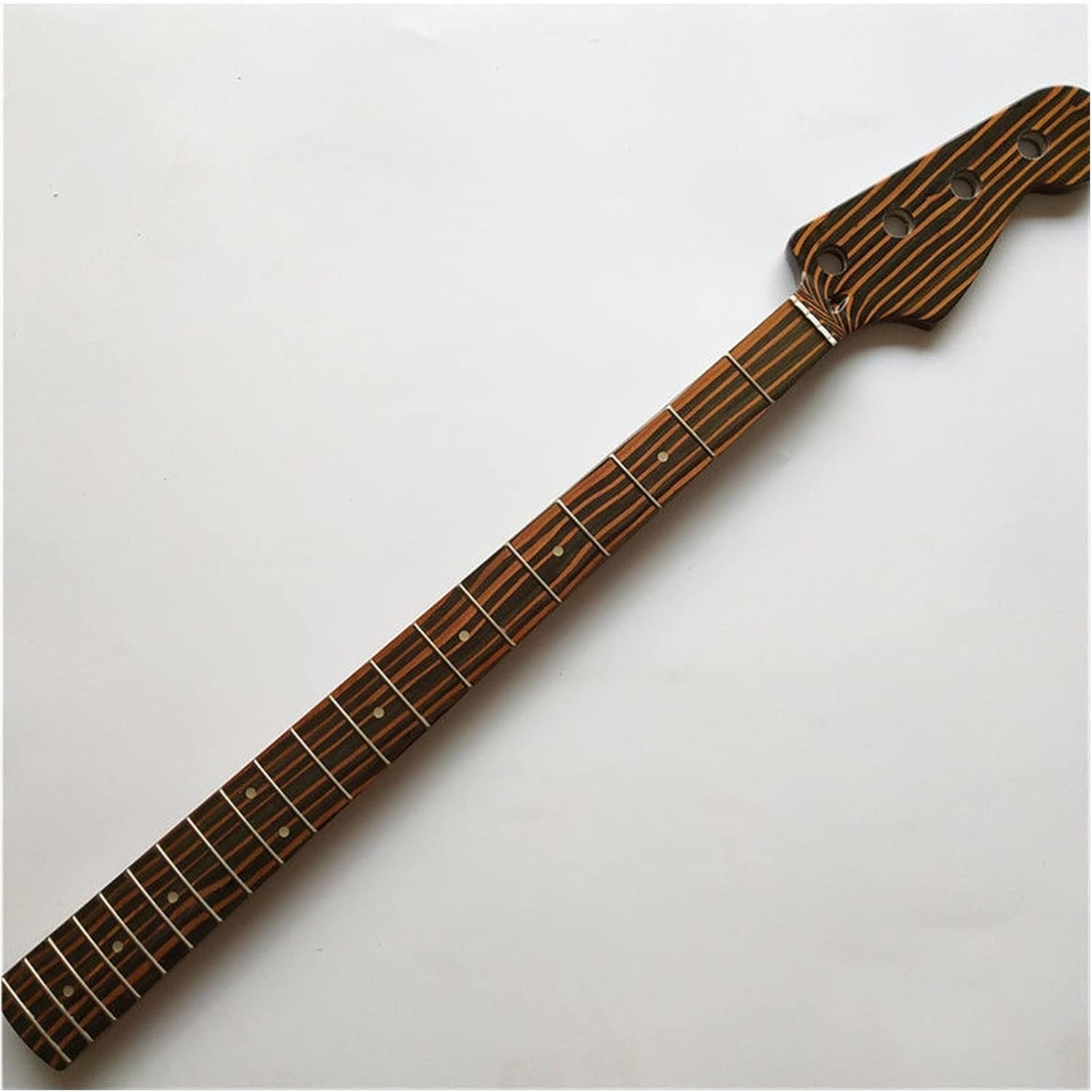 TSTS Zebra Wood Electric Bass Guitar Neck Replacement 4 String 20 Fret Guitar ​Neck Replacement