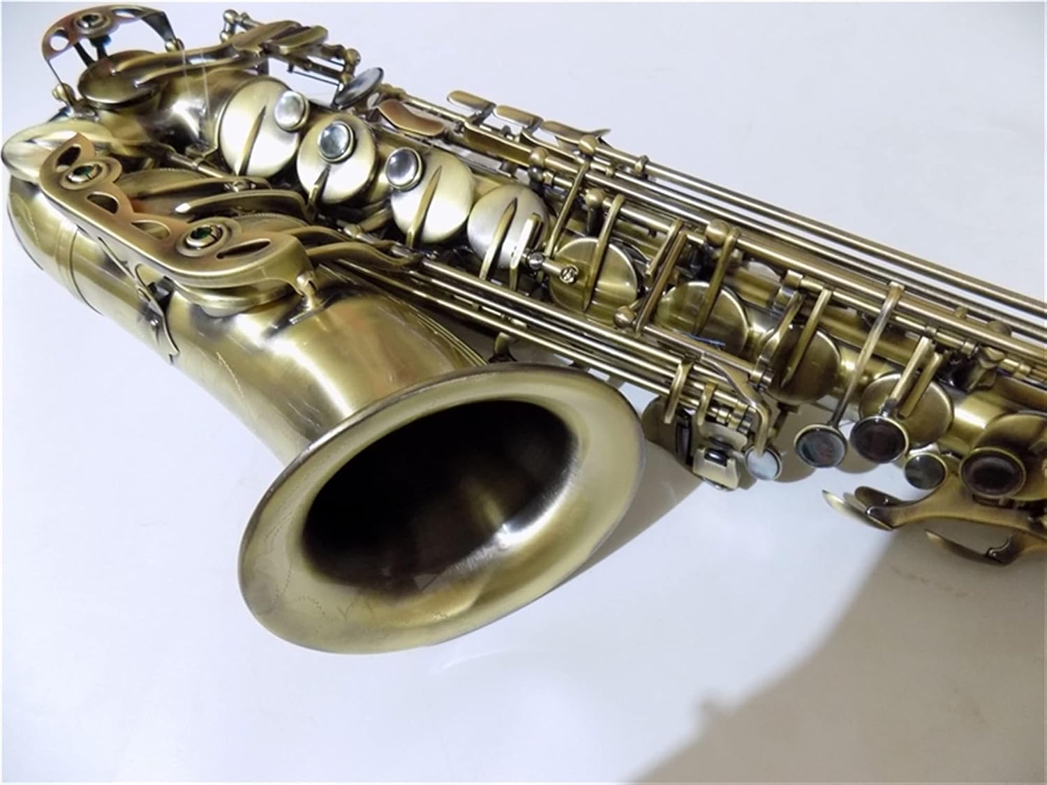 Antique Brass Body EB Alto Saxophone with Case Wind Professional Musical Instruments Saxophone Straight