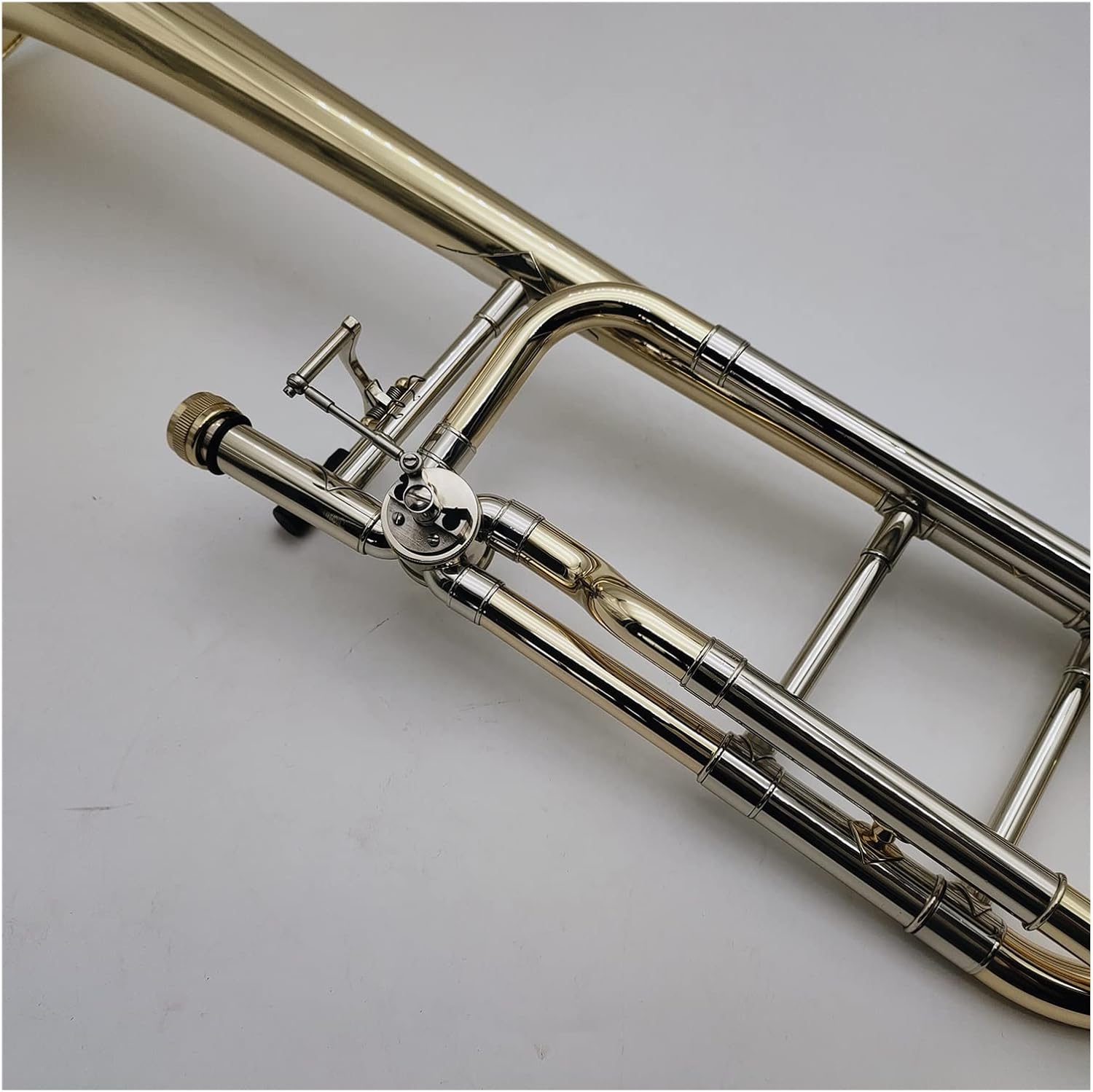 TSTS Trombone Bb/F Tenor Brass Lacquered Gold Plated Professional Musical Instrument with Mouthpiece Case Beginner Trombone