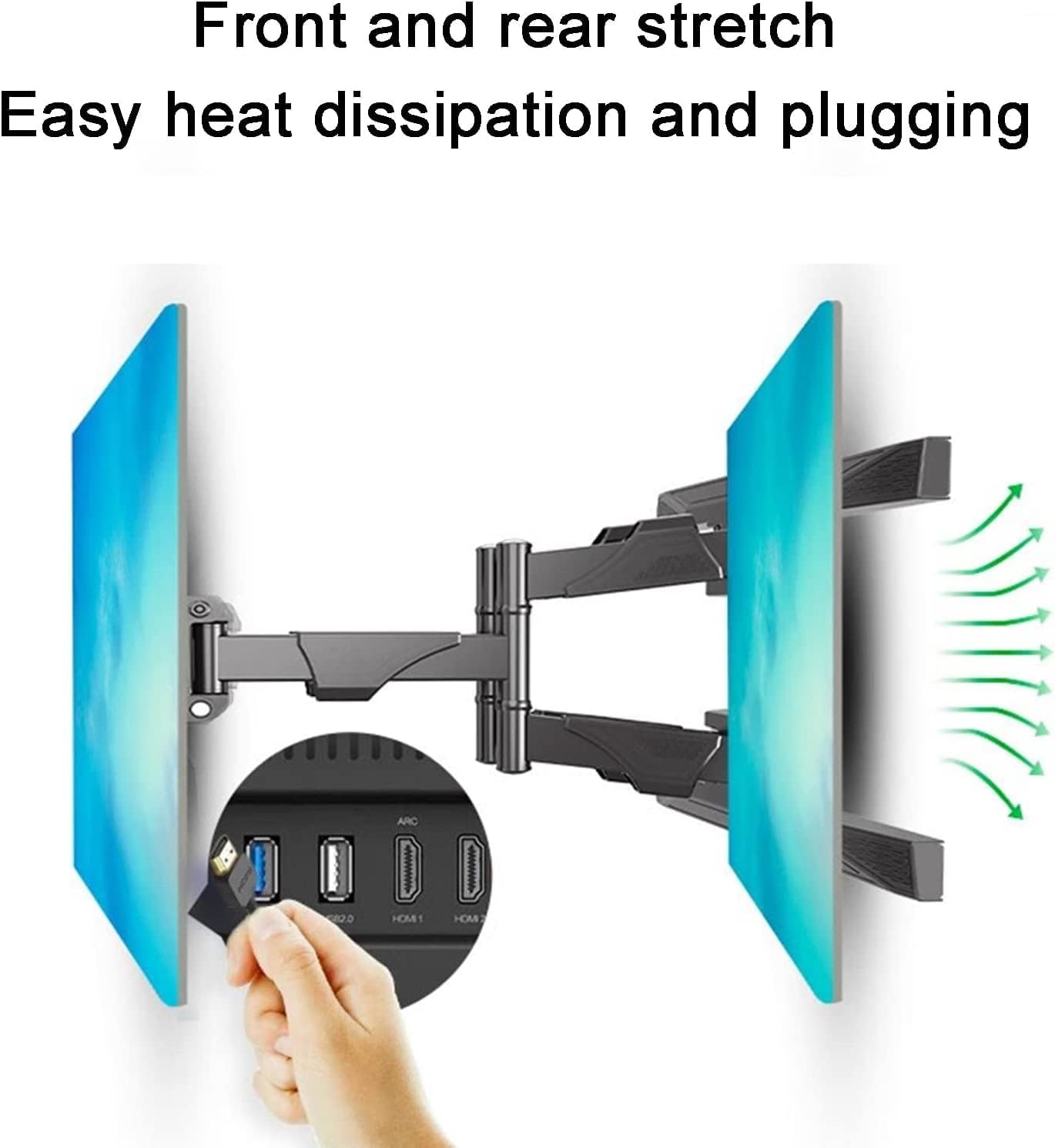 Multifunction Full Motion TV Wall Mount, TV Wall Bracket for Most 40-80 Inch Flat TVs, Wall Mount TV Bracket with Articulating Swive and Tilt TV Mount TV Stand