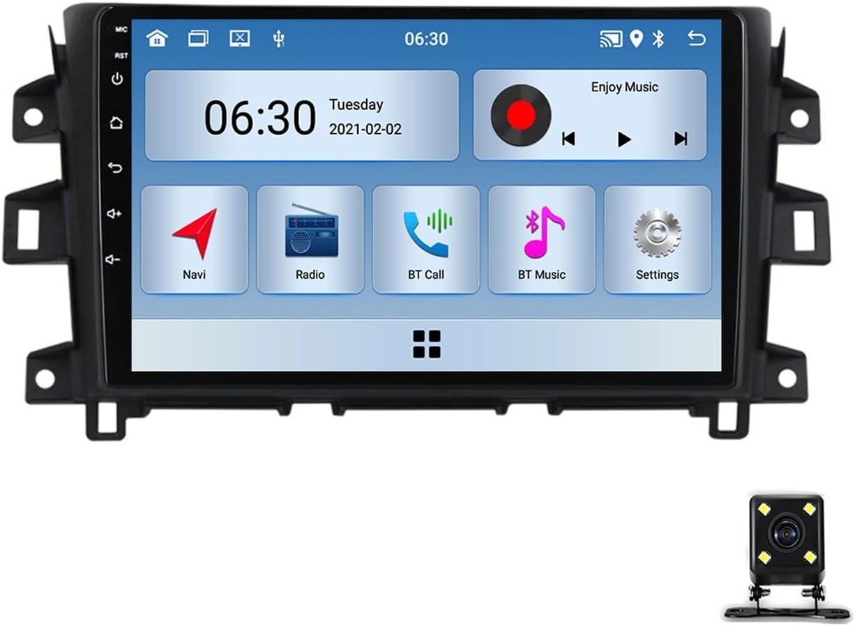 Android Car Radio Bluetooth Stereo MP5 Player with Backup Camera 9 Inch Touchscreen for Nissan Navara NP300 2011~2016 Double DIN Car Stereo Support Carplay/Auto/Mirror Link/FM/USB/DSP/SWC
