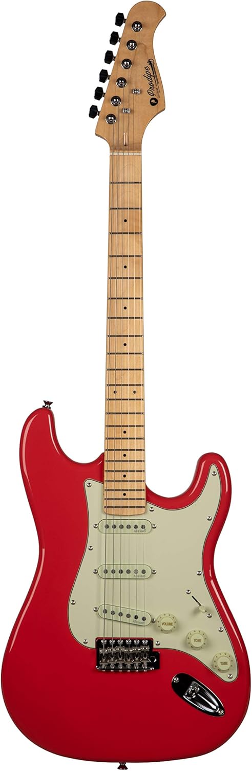 Prodipe 6 String Solid-Body Electric Guitar, Right, Fiesta Red (ST80 MA FR)
