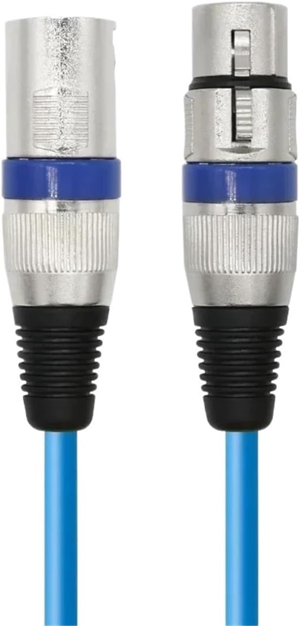 Audio Mic XLR Male to Female Colorful Speaker Patch Snake Cord 3 Pin Microphone Cable for Amplifier DMX Mixer(Blue,1.8m)