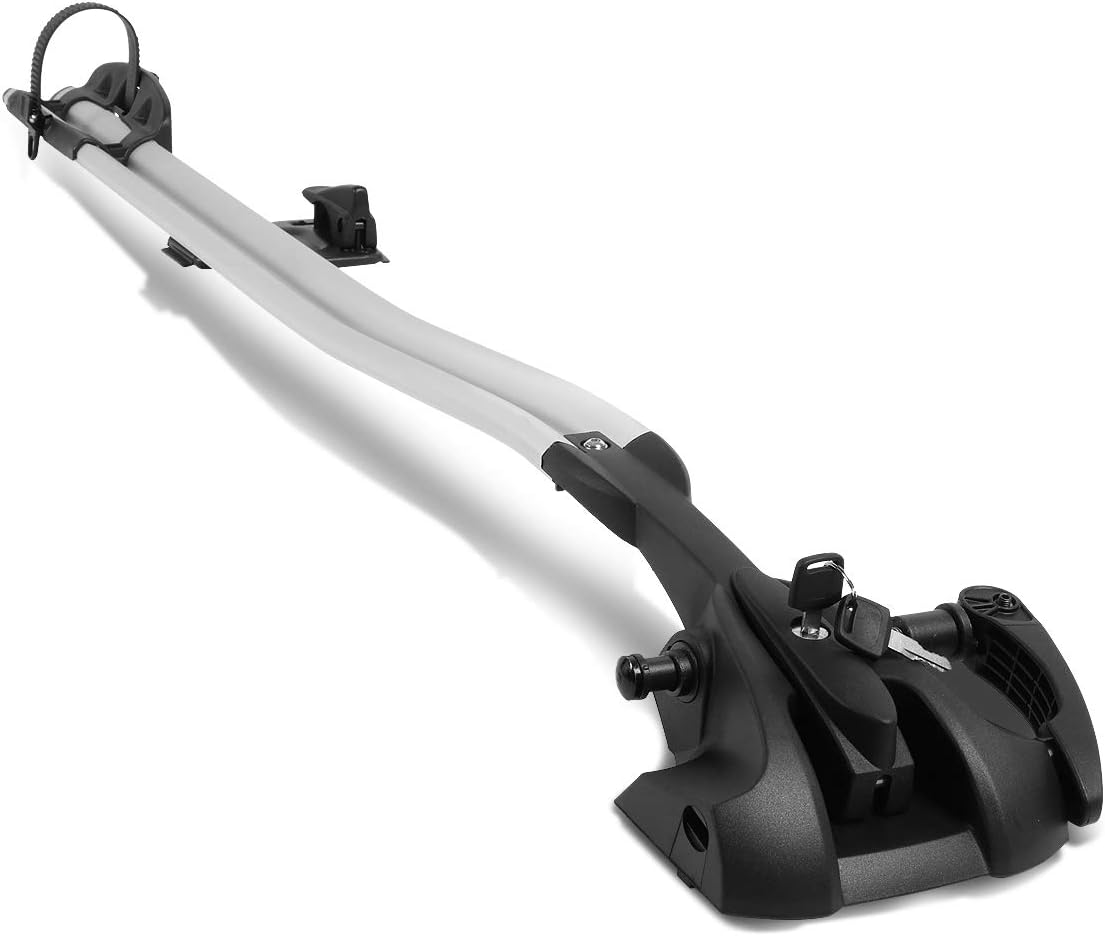 DNA MOTORING XY-6012-GY Universal Lightweight Aluminum Car Roof Top Front Fork Bicycle Mount Rack w/Key & Lock