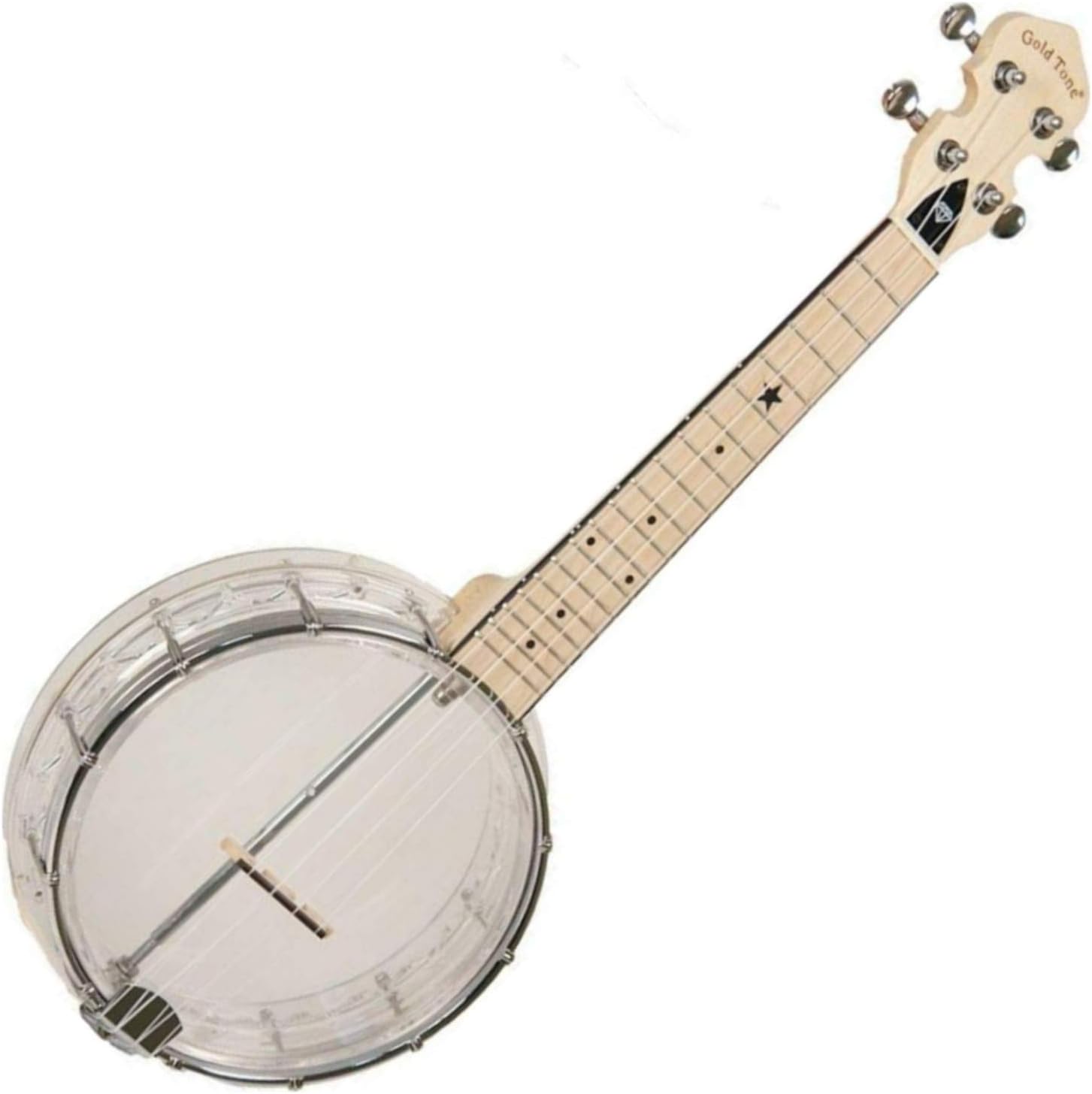 Gold Tone Little Gem Diamond Banjo Ukulele Bundle w/Bag & Cloth Pack
