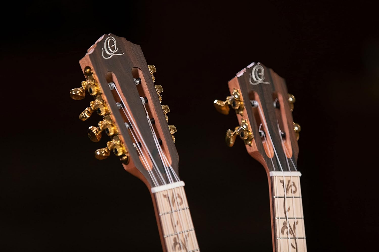 Custom Built Series Double Neck 4 & 8 String Tenor Acoustic-Electric Ukulele w/Bag