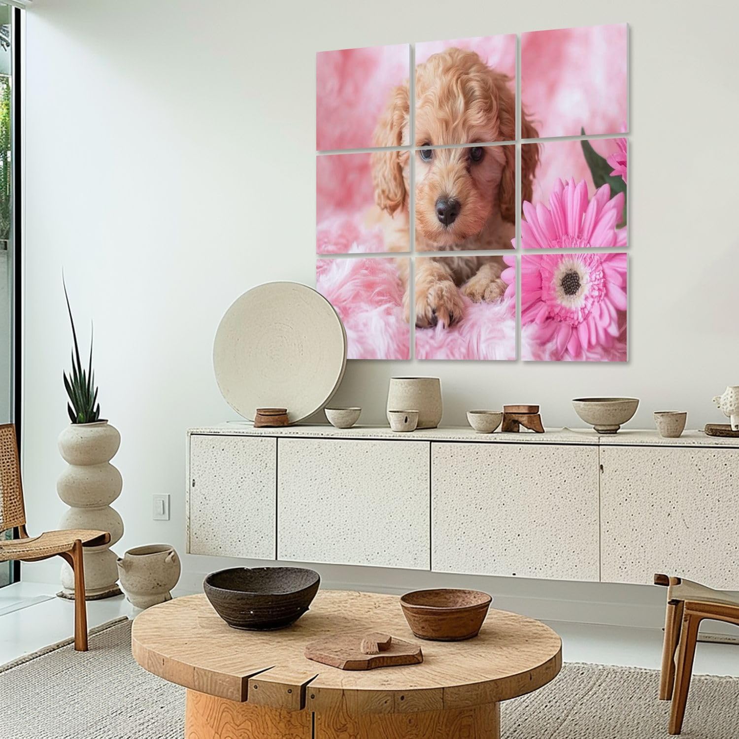 Art Acoustic Panels Self Adhesive Cockapoo Puppy 9 Packs Decorative Soundproof Wall Panels Large Sound Absorbing Panels for Home Office 60
