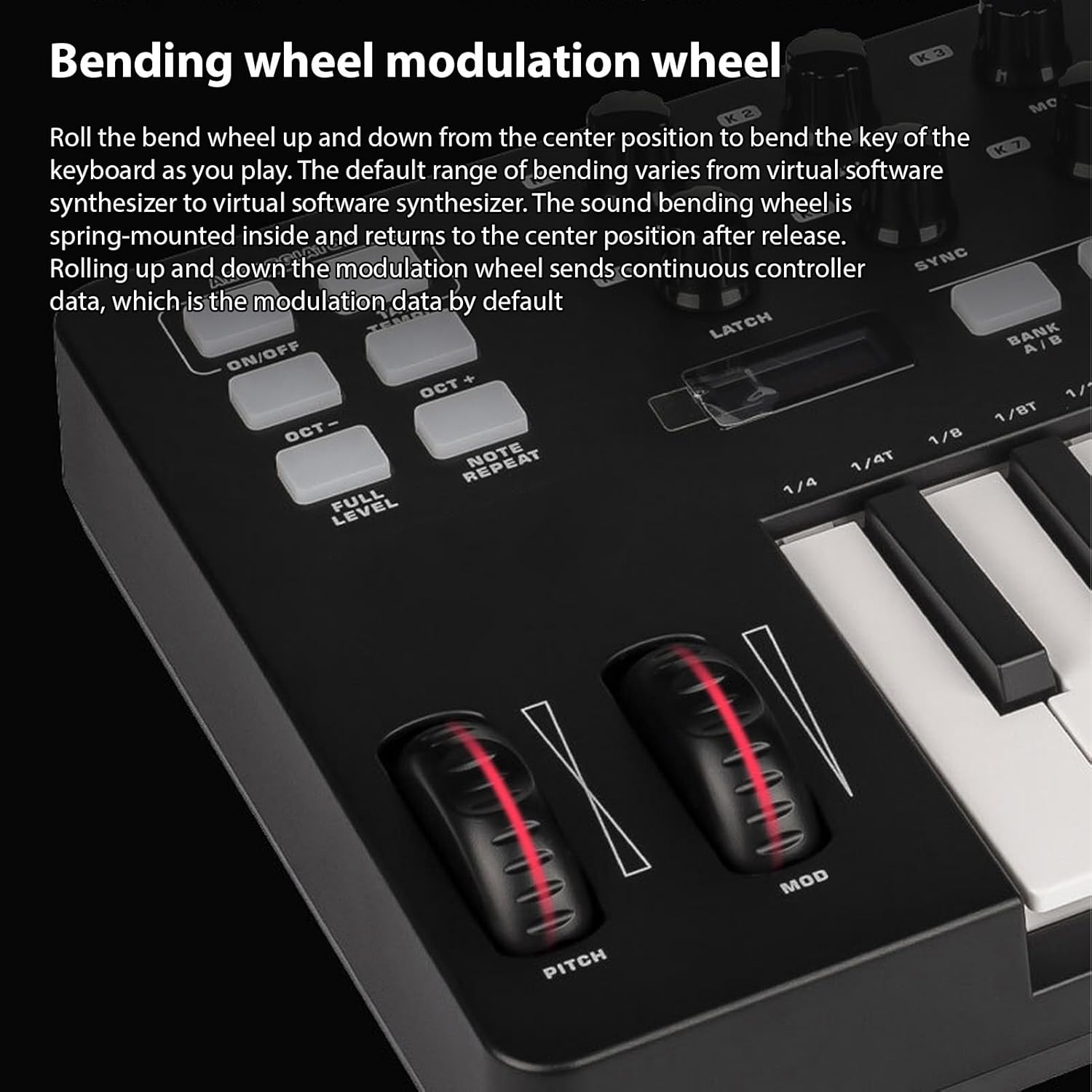 MIDI Controller, 25 Key USB MIDI Keyboard Controller, MIDI Keyboard with DAWs, 8 Backlit Drum Pads, 8 Knobs and Music Production Software Included