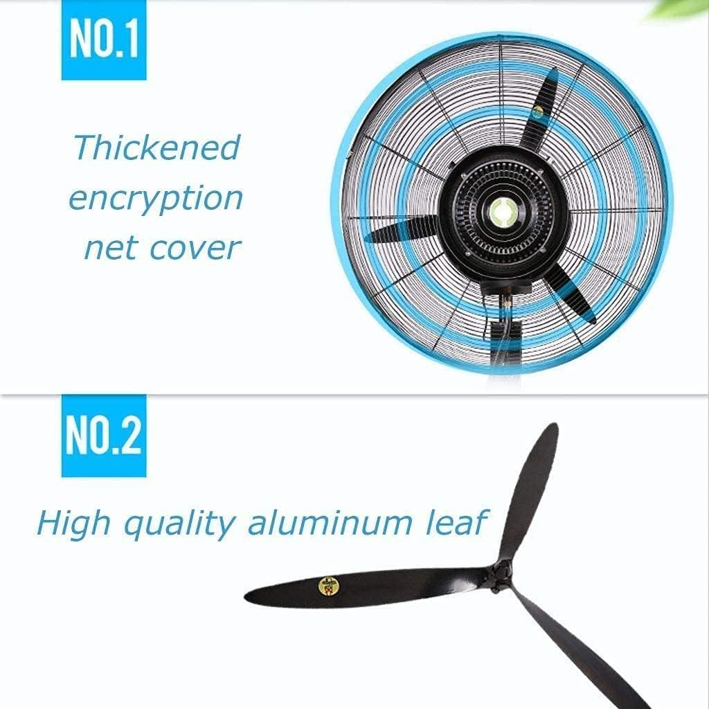 Industrial Wall Mount Oscillating Fan, with Humidifying Mist Action 3 Speed Settings, 15L, Adjustable Tilt, for Home Office Restaurant Dormitory