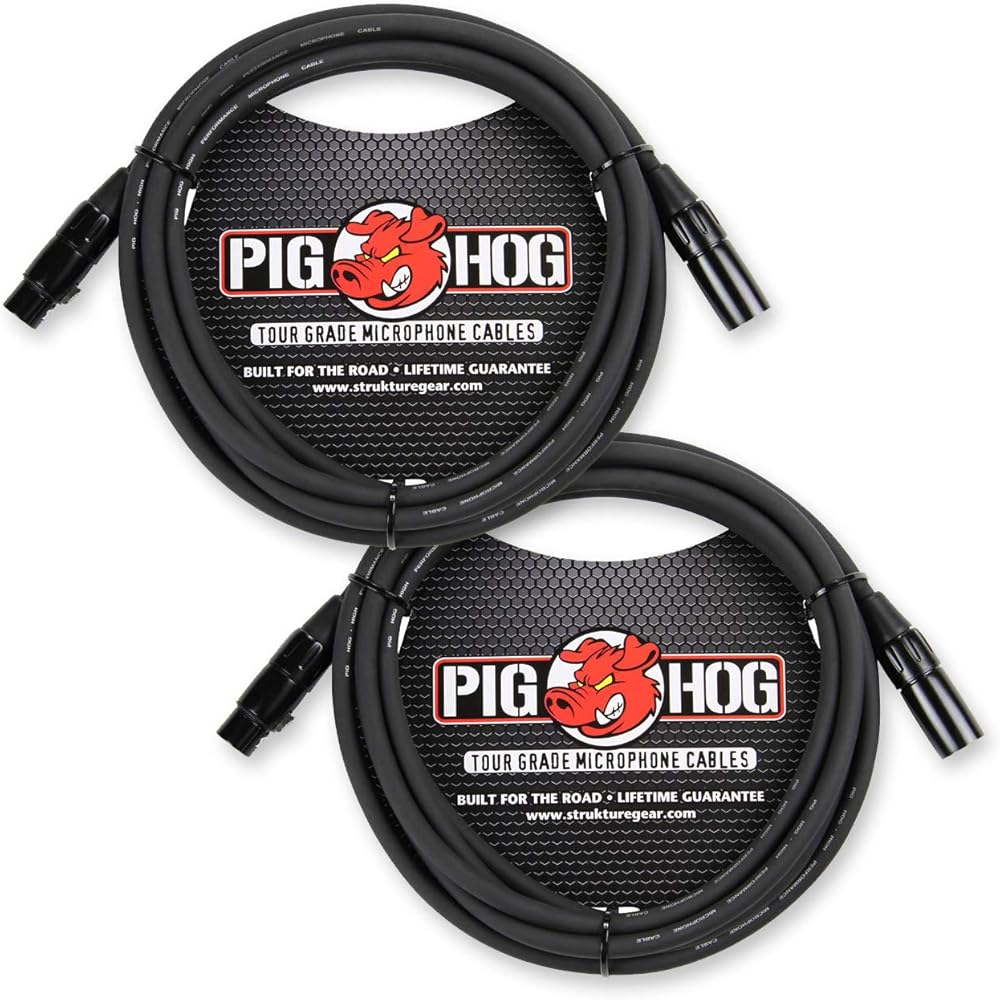 Pig Hog XLR 15 Foot 6 Pack Tour Grade Microphone Cables