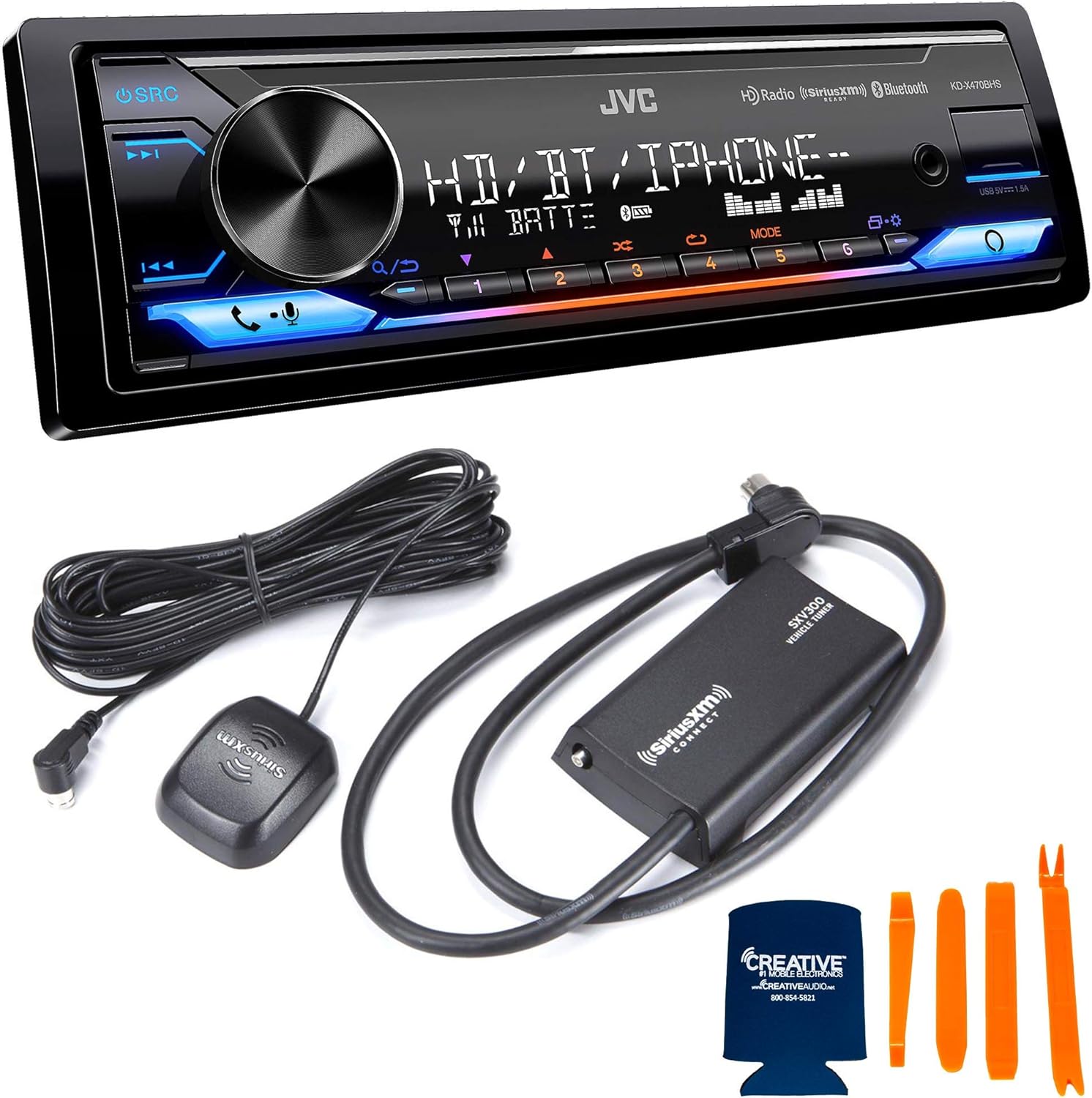 JVC KD-X470BHS Digital Media Receiver Bluetooth, HD Radio Compatible with SXV300 SiriusXM Tuner, and Amazon Alexa