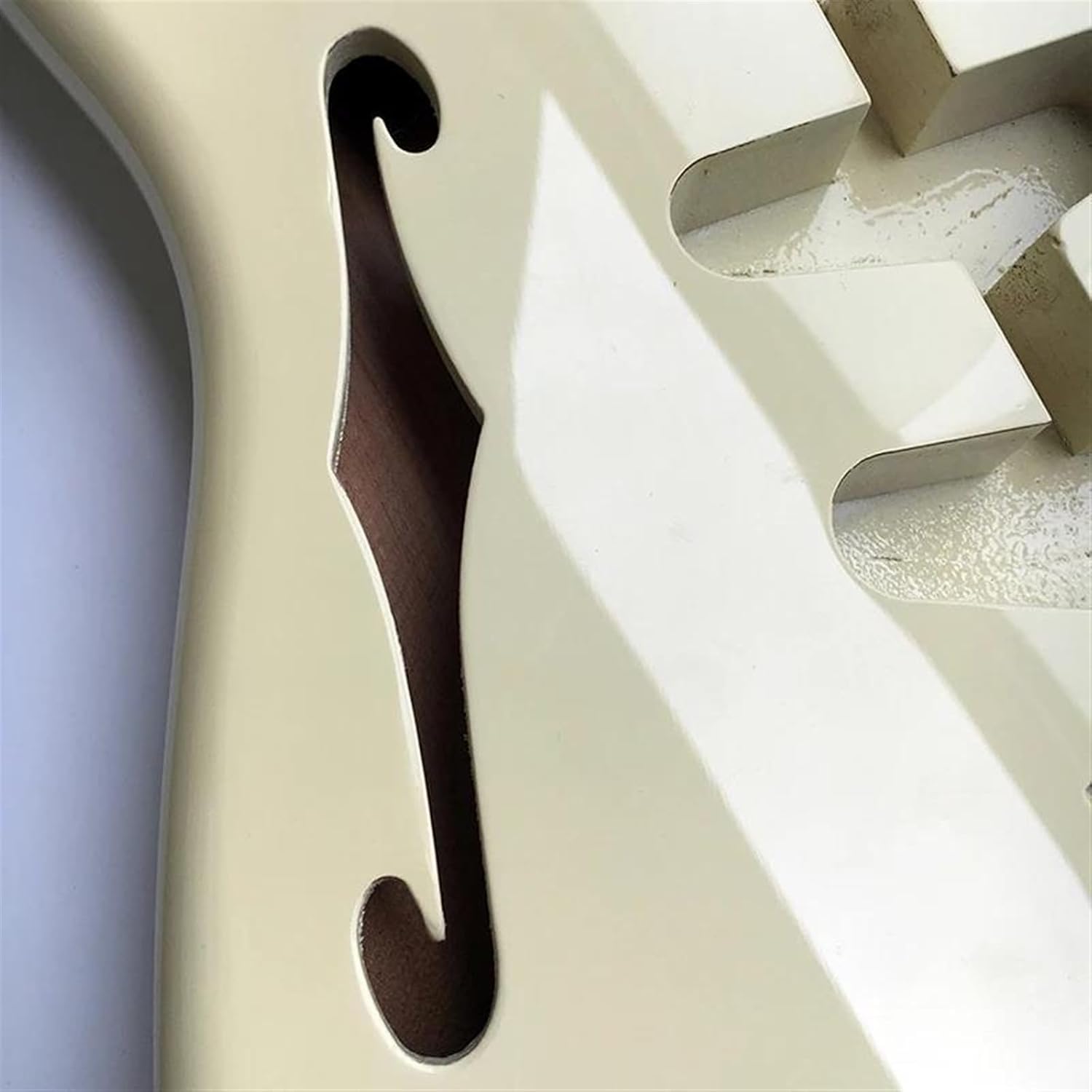 Guitar Body Guitar Replacement Parts Electric Guitar Alder Wood Body With F Holes Yellow Body In High Gloss Finished For SSS Semi-hollow DIY Body